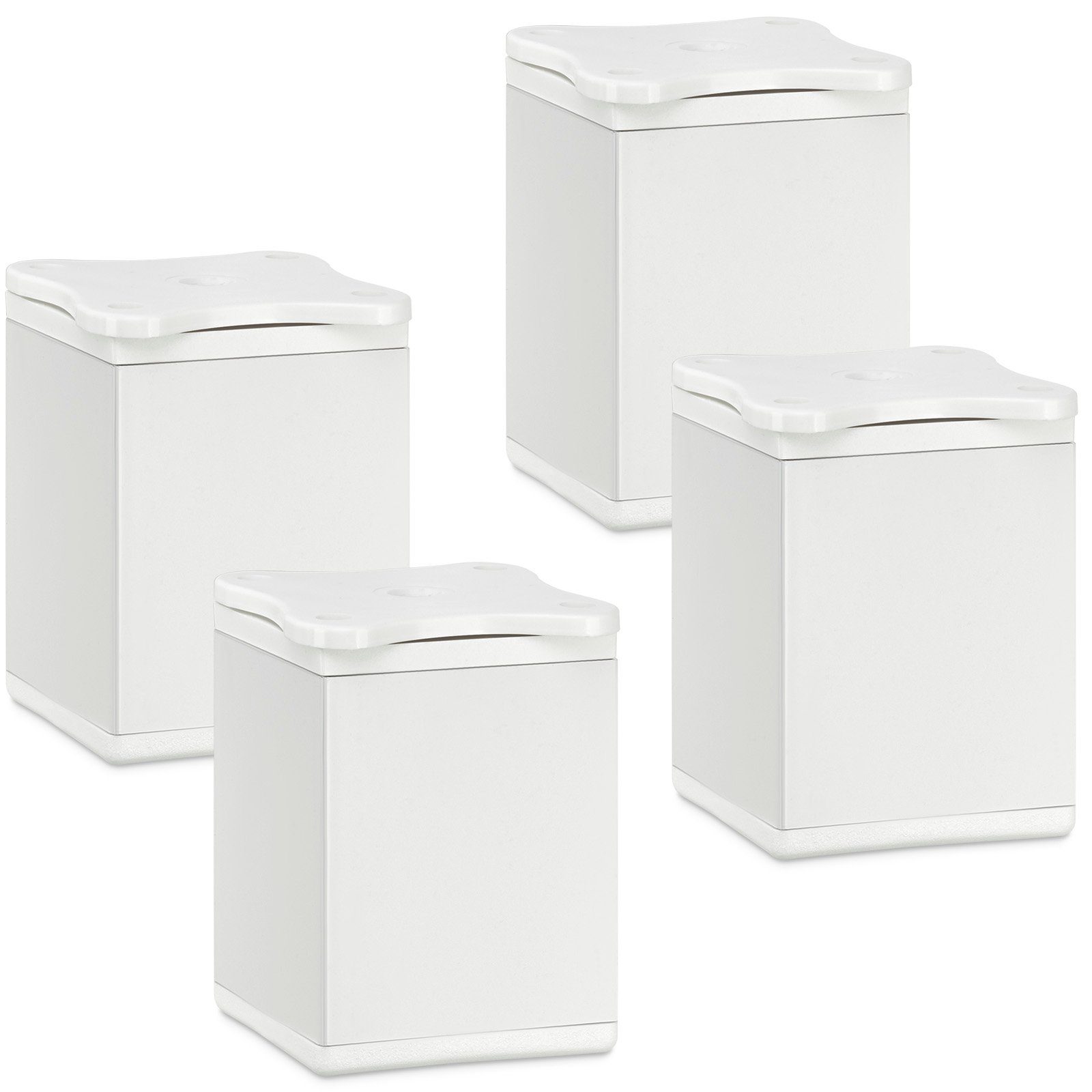 40 (10 (4-St), aus mm, Möbelbeine Möbelfuß 60 höhenverstellbare mm mm) für weiß, Möbel Aluminium, 40 x passend feststehende Höhe SO-TECH® QUEBEC