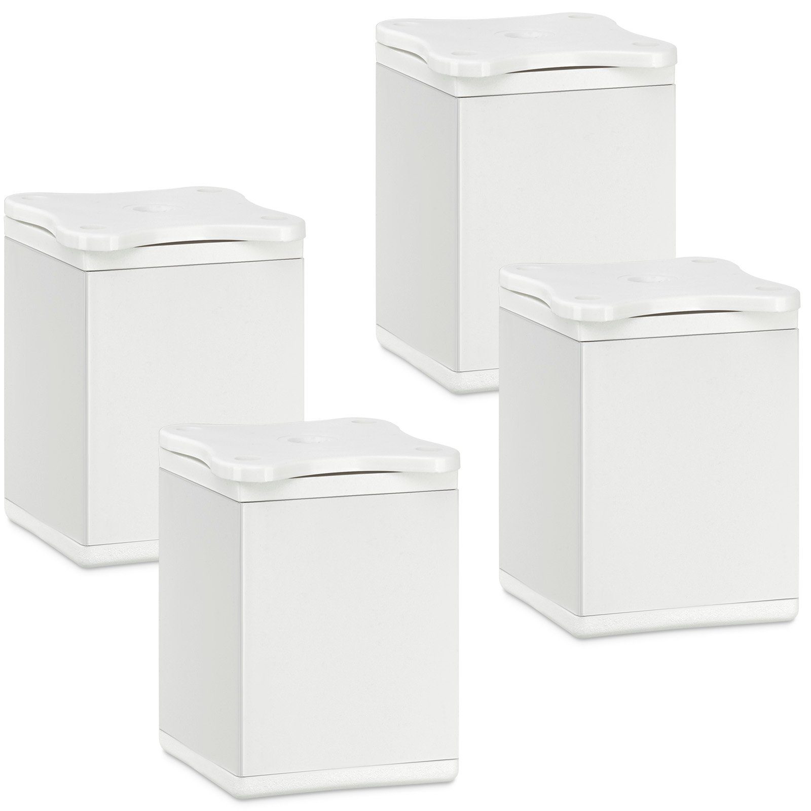 SO-TECH® Möbelfuß QUEBEC weiß, höhenverstellbare Möbelbeine aus Aluminium, (4-St), Höhe 60 mm (10 mm) 40 x 40 mm, passend für feststehende Möbel