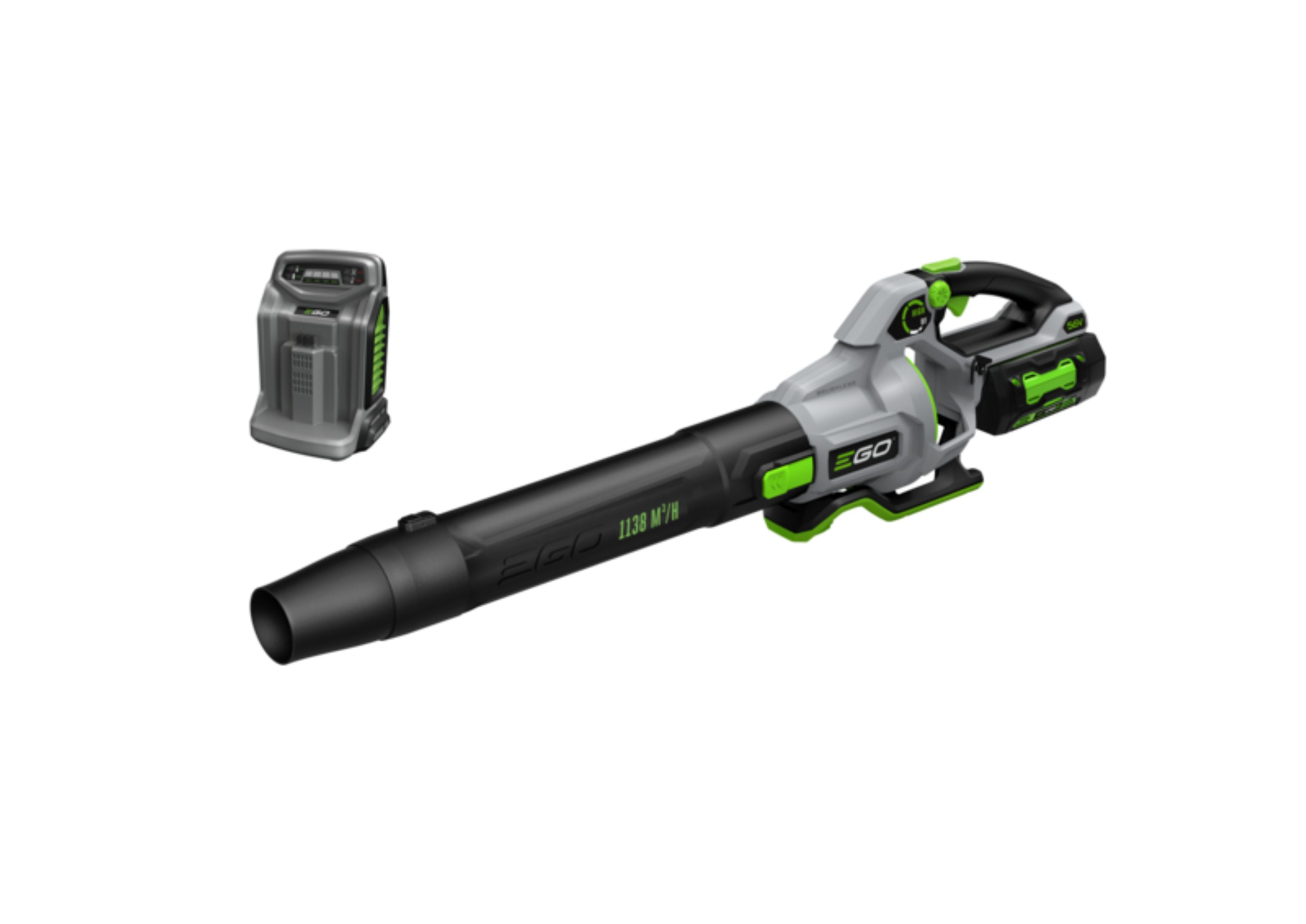 EGO Europe Akku-Laubbläser EGO Laubbläser 1138m³ mit 2.5 Ah Akku und Standardladegerät LB6704E