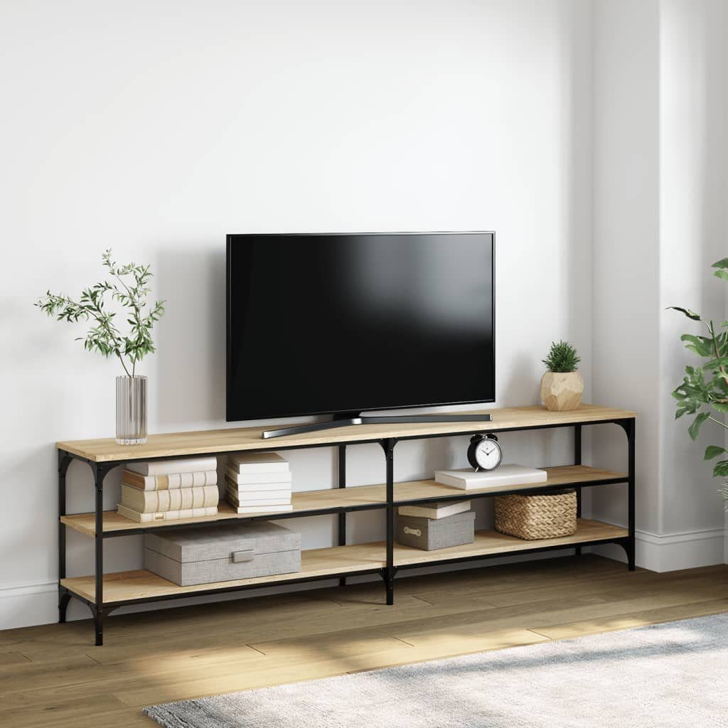 Holzwerkstoff TV-Schrank Metall Sonoma 180x30x50 und cm Eiche TV-Schrank vidaXL Sonoma-Eiche (1-St)