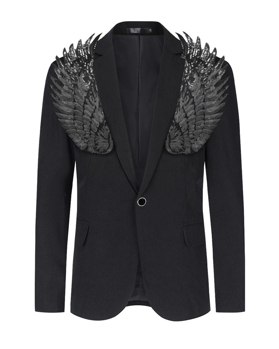 Allthemen Sakko Herren Sakko mit Pailletten Smokingjacke Glitzer Bunt Blaze günstig online kaufen