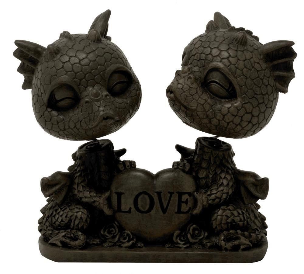 Gartenfigur Drachen-Katze – Fantasy Deko Drache, 27 Cm, Wetterfest, Handbemalt