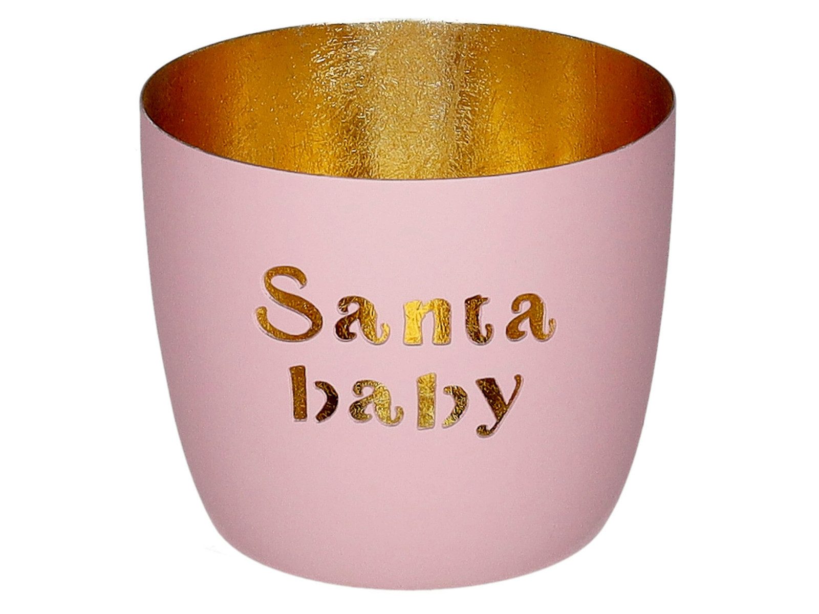 Giftcompany Windlicht Madras Windlicht M Santa baby rosa/gold 8,5cm