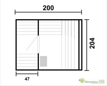 Finn Art Blockhaus Fasssauna Alvi 1, 42 mm, Schindeln schwarz, Outdoor Gartensauna, ohne Ofen, Bausatz