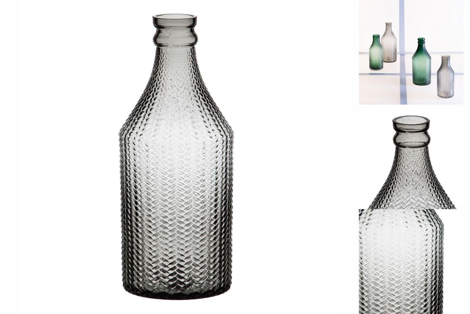 Bigbuy Dekovase Vase 11,7 x 11,7 x 30 cm Grau Glas