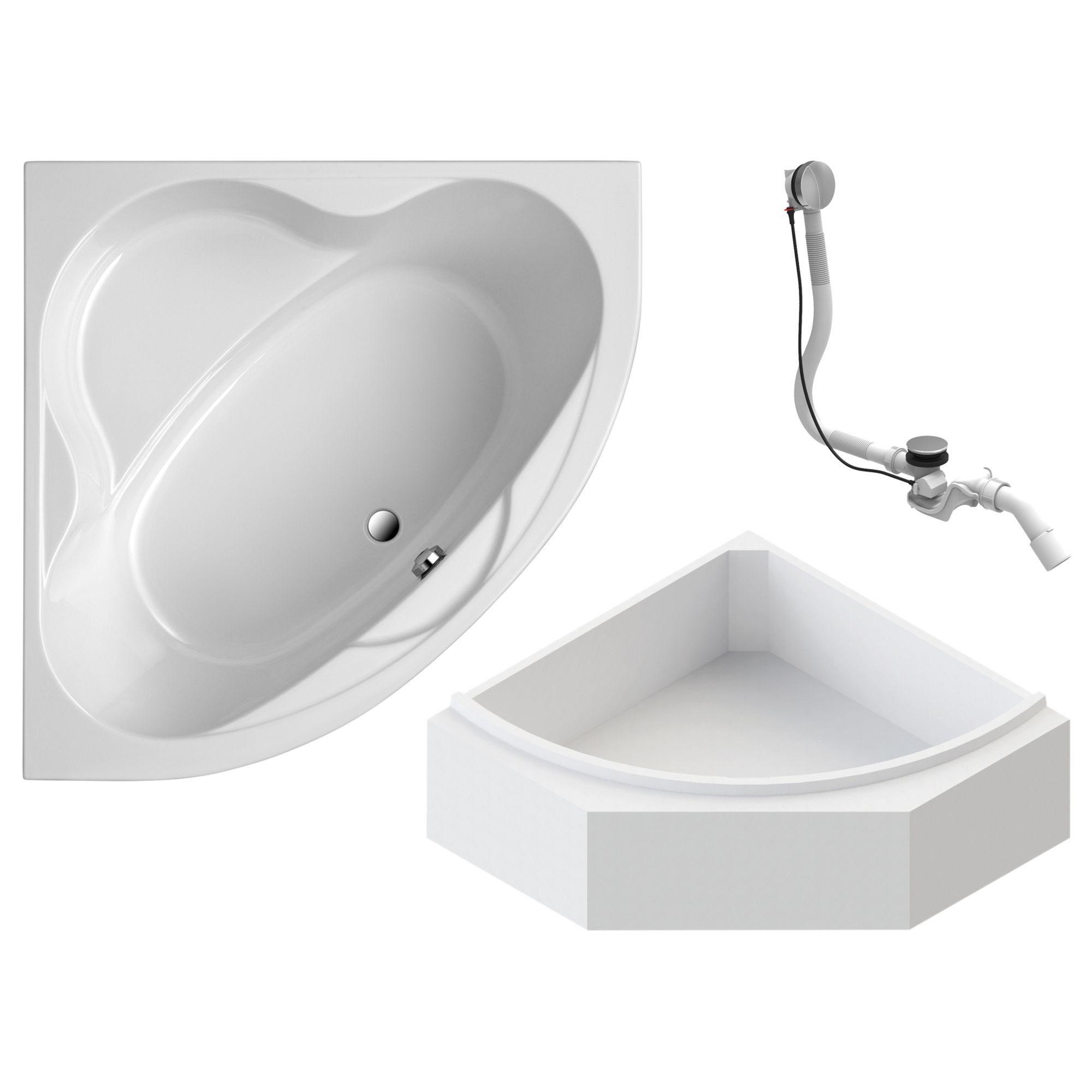 Schulte Badewanne Coralia, Eckbadewanne, Sanitäracryl, Weiß, günstig online kaufen