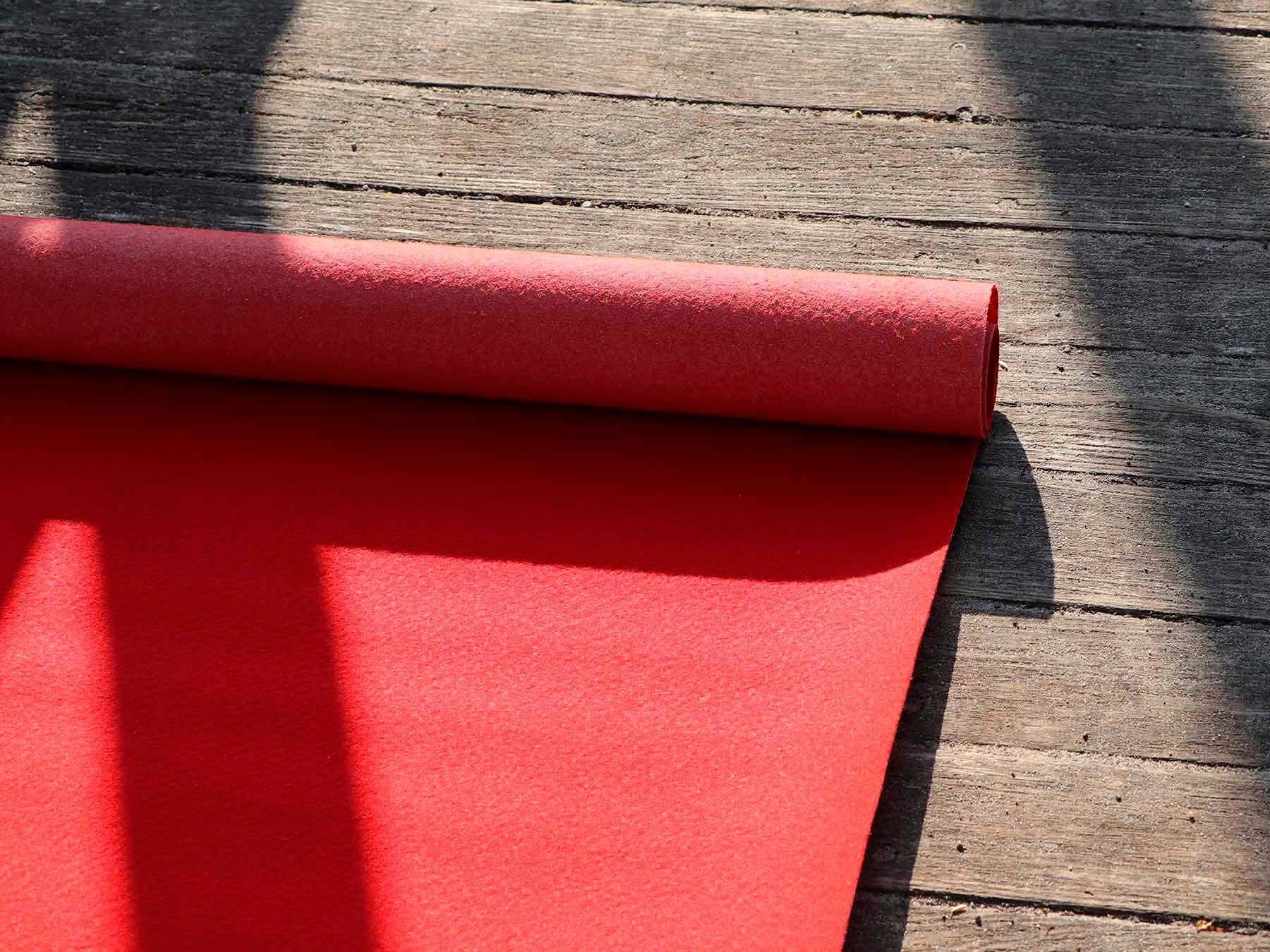 Nadelfilz, rechteckig, mm, in ideal Breite rot Veranstaltungen 2,6 Höhe: 200 cm, Läufer Textil, für Eventteppich Primaflor-Ideen PODIUM, Uni-Farben,