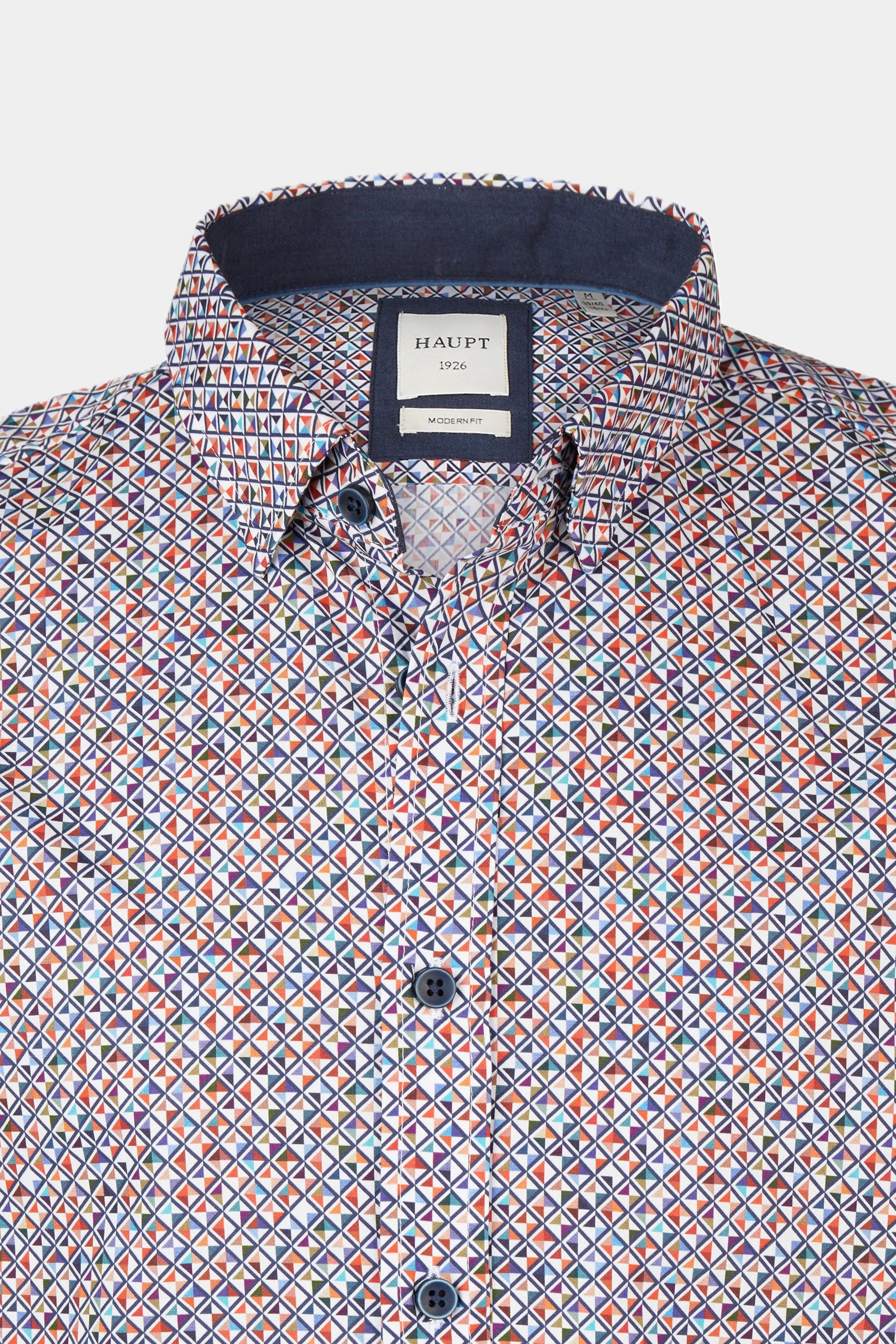 Haupt Langarmhemd Haupt Popelin Modern Fit Langarm Herrenhemd mit geometris günstig online kaufen