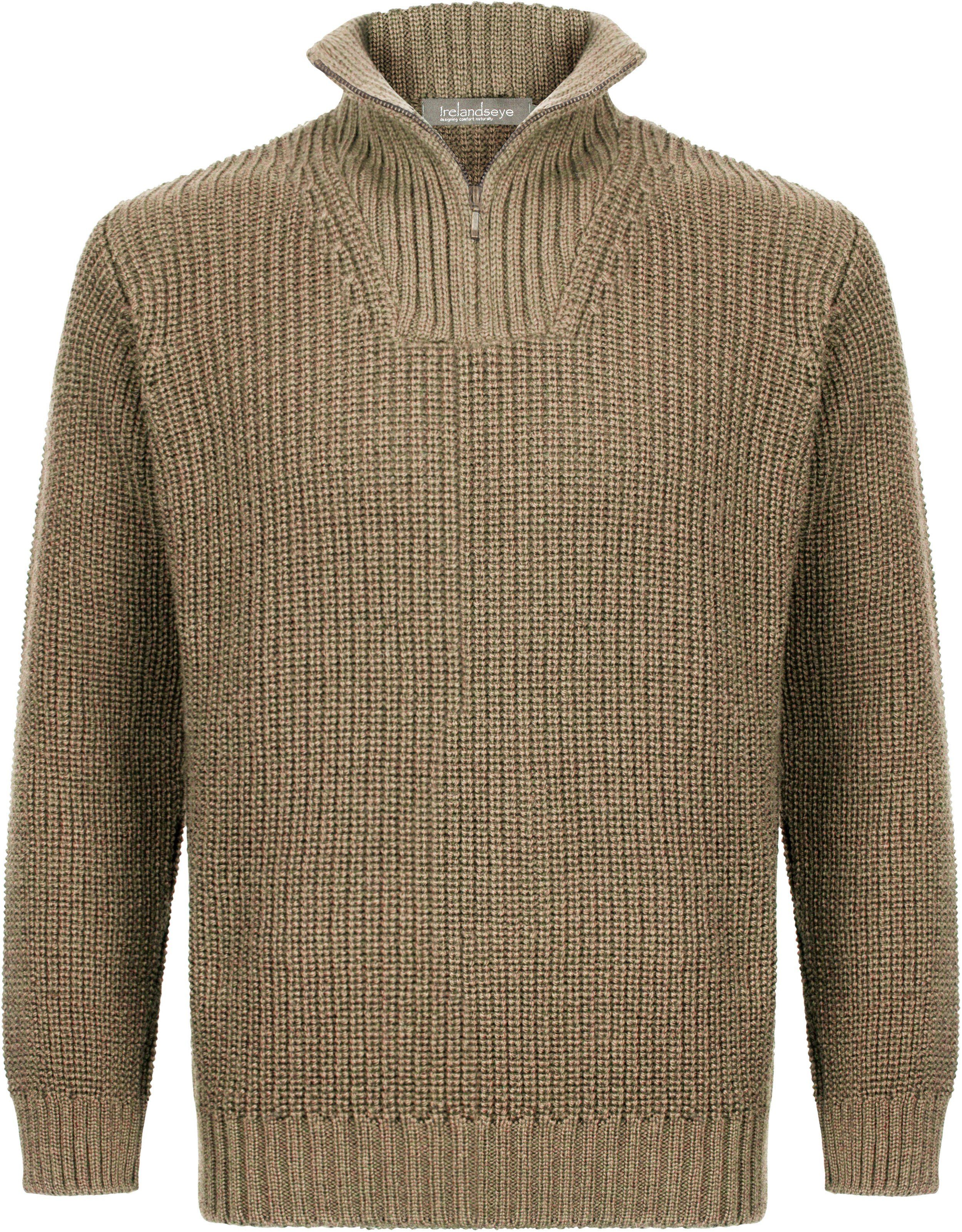Irelandseye Wollpullover Reefer Ribbed Zip Neck günstig online kaufen