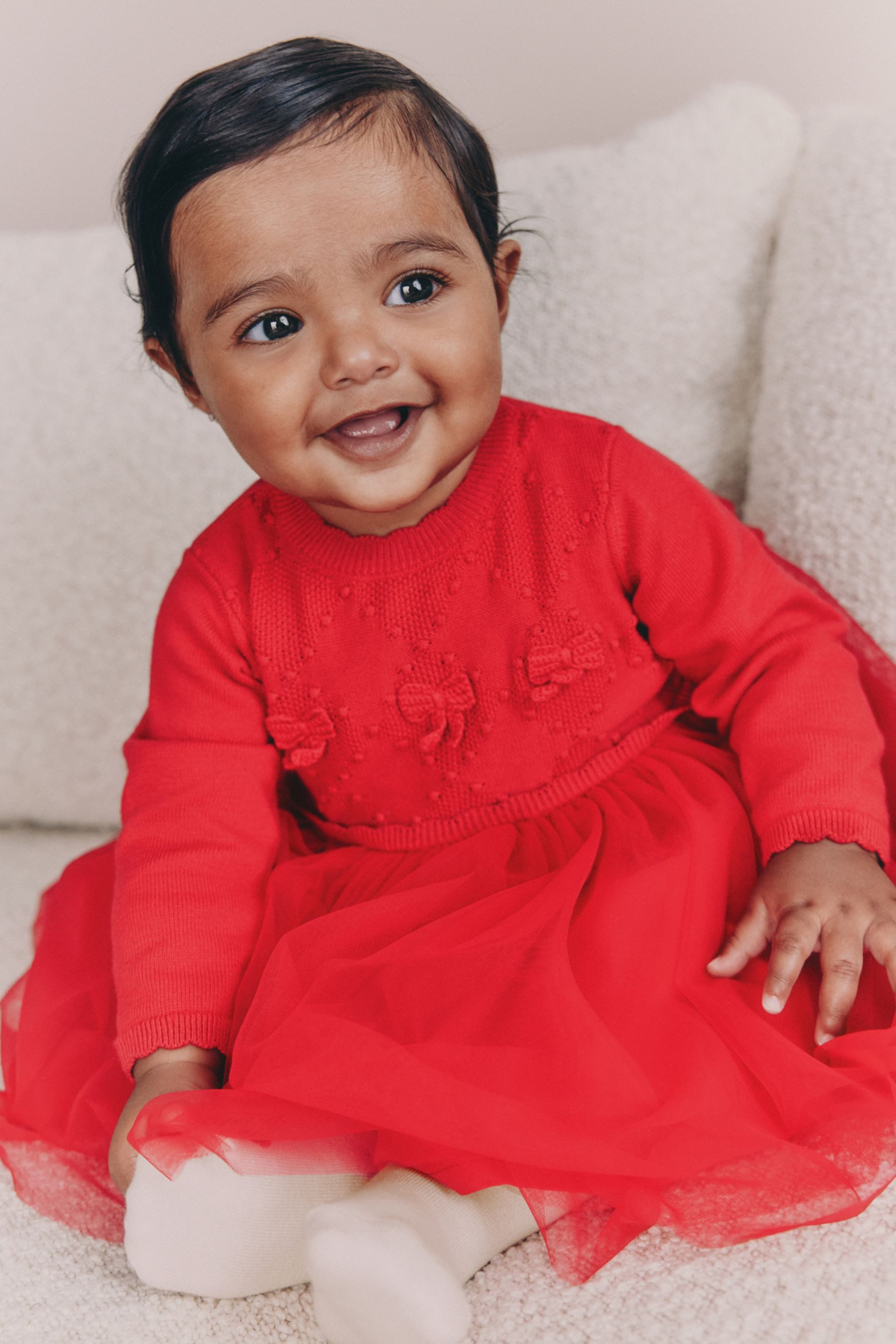 Next Strickkleid Baby Twoofer Strickkleid mit Mesh und Strumpfhose (2-tlg)