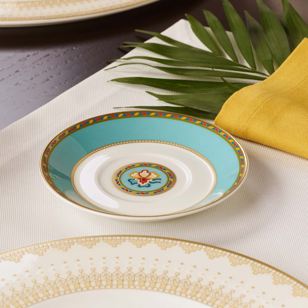 Villeroy & Boch Tasse Samarkand Aquamarin Espressotassen mit Untertassen, 12-tlg., Porzellan