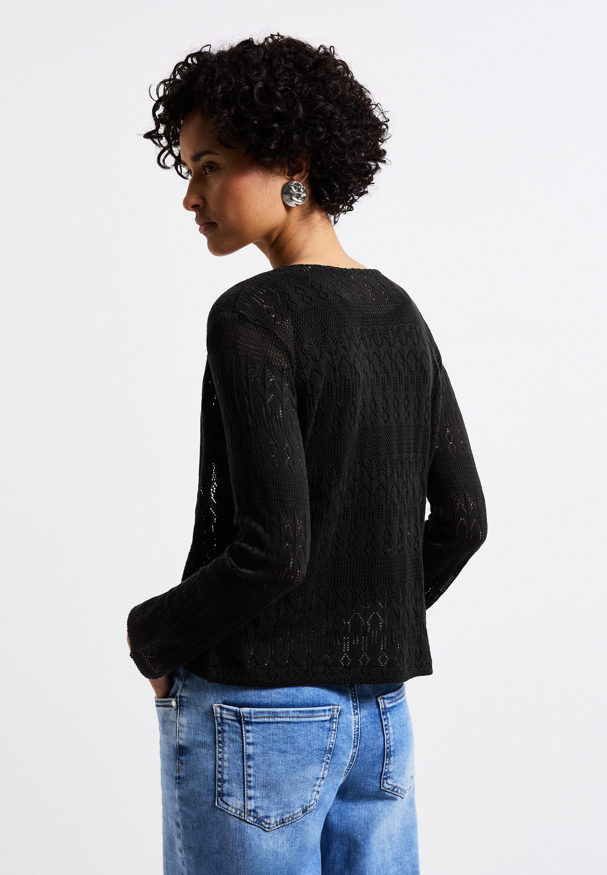 STREET ONE Ajourstrickjacke offen und mit günstig online kaufen