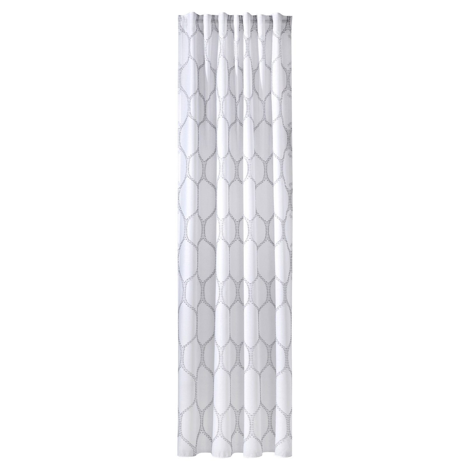 Verdi Vorhang MALINO, verdeckte Schlaufen, Cremeweiß, Grau, (1 St), verdeckte Schlaufen, blickdicht, Polyester, 140 x 245 cm, Polyester
