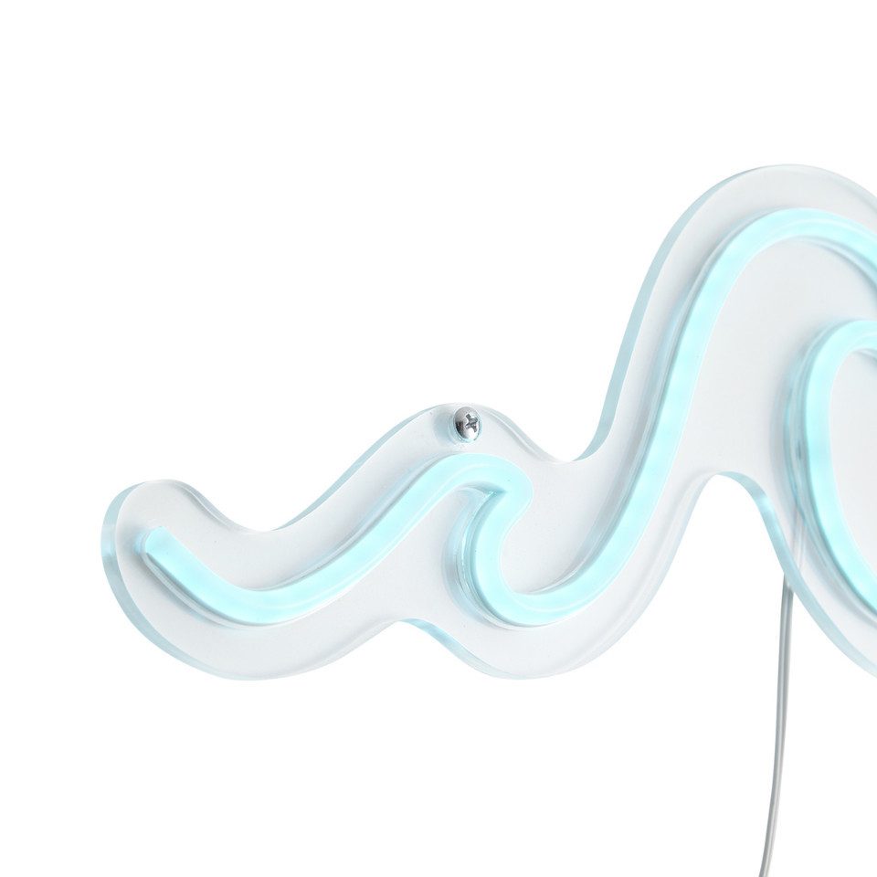 Qazqa Wandleuchte Neon, LED fest integriert, Extra-Warmweiß, QAZQA Wand­leuchte, integrated, Blau, Kunststoff, Design