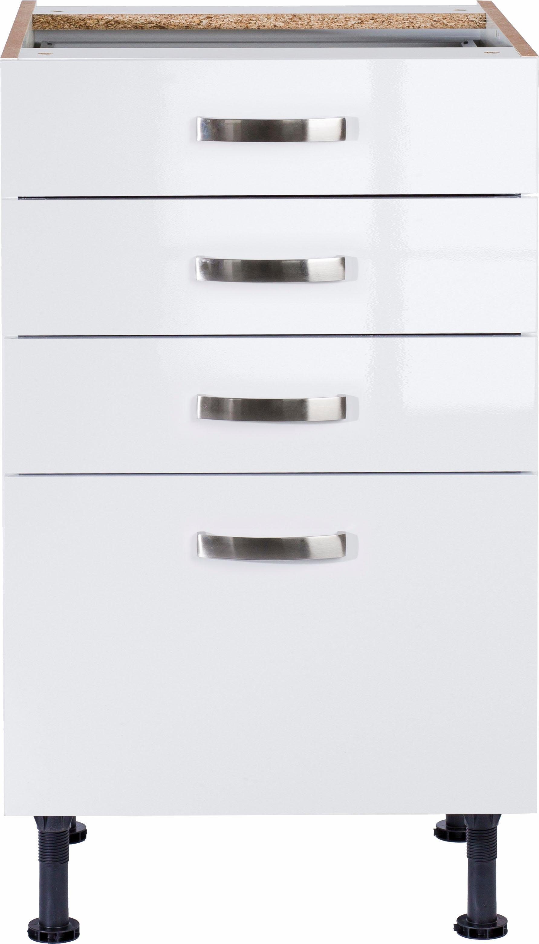 OPTIFIT Unterschrank Cara Breite 50 cm, mit Vollauszügen und Soft-Close-Funktion weiß Glanz/weiß | weiß