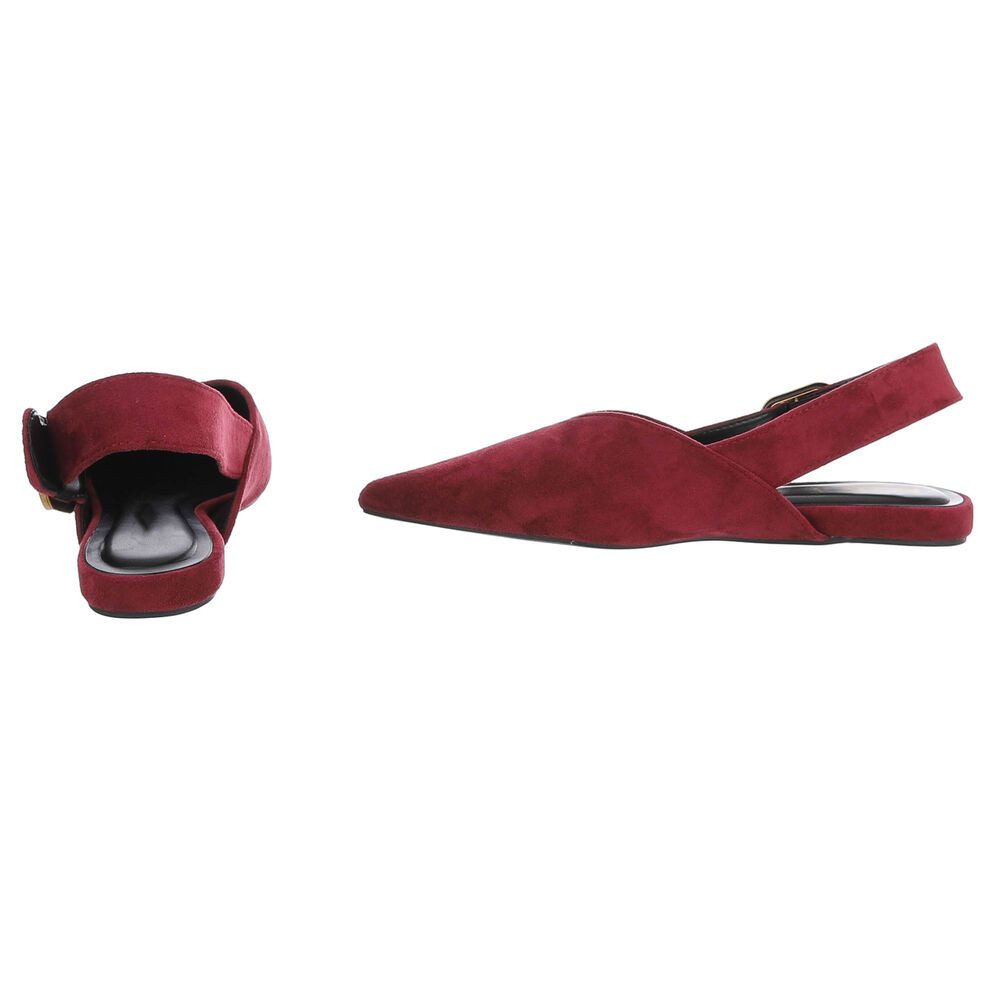 Ital-Design Eleganter Slingback-Schuh für Damen mit dekorativer Schnalle Schnürpumps (91512063) Flach Schnür- & Riemchenpumps in Weinrot – Bild 5 von 5