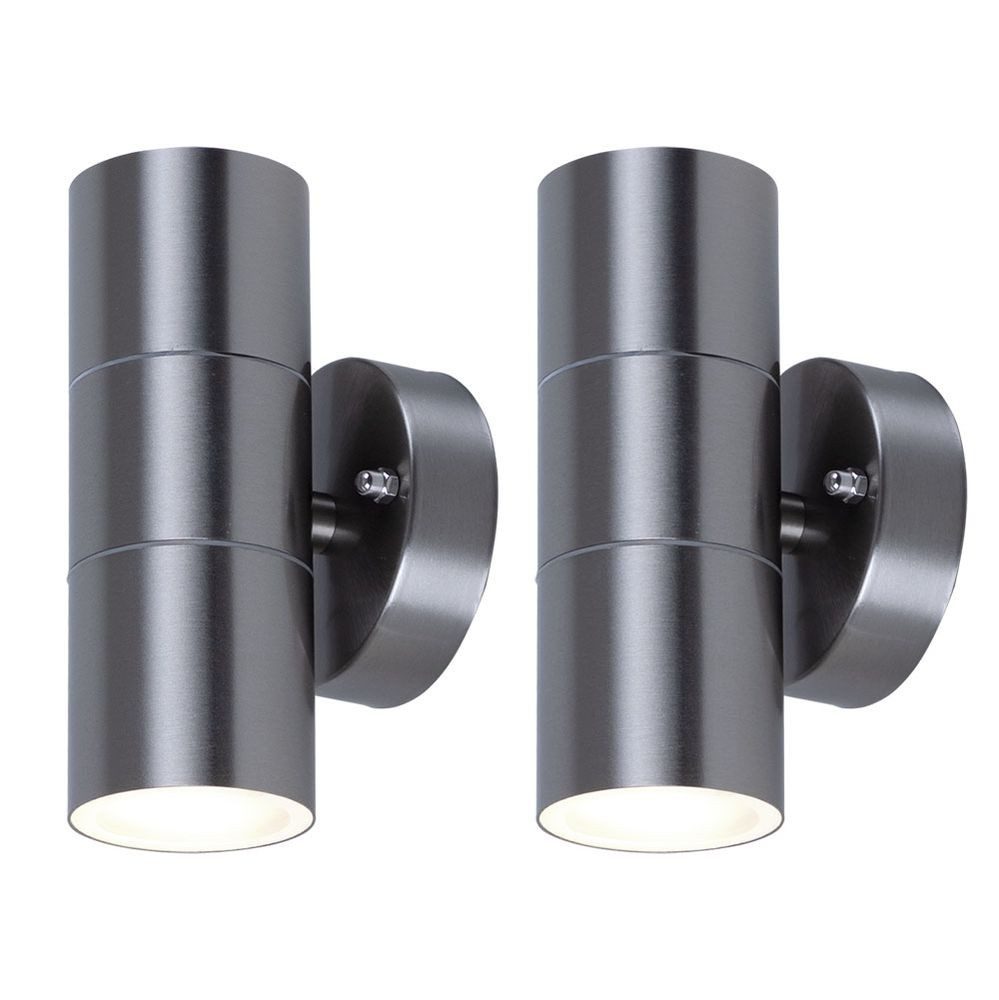 V-TAC LED Außen-Wandleuchte, Leuchtmittel inklusive, Warmweiß, Farbwechsel, 2er Set Außen Wand Lampe Up Down Veranda Leuchte