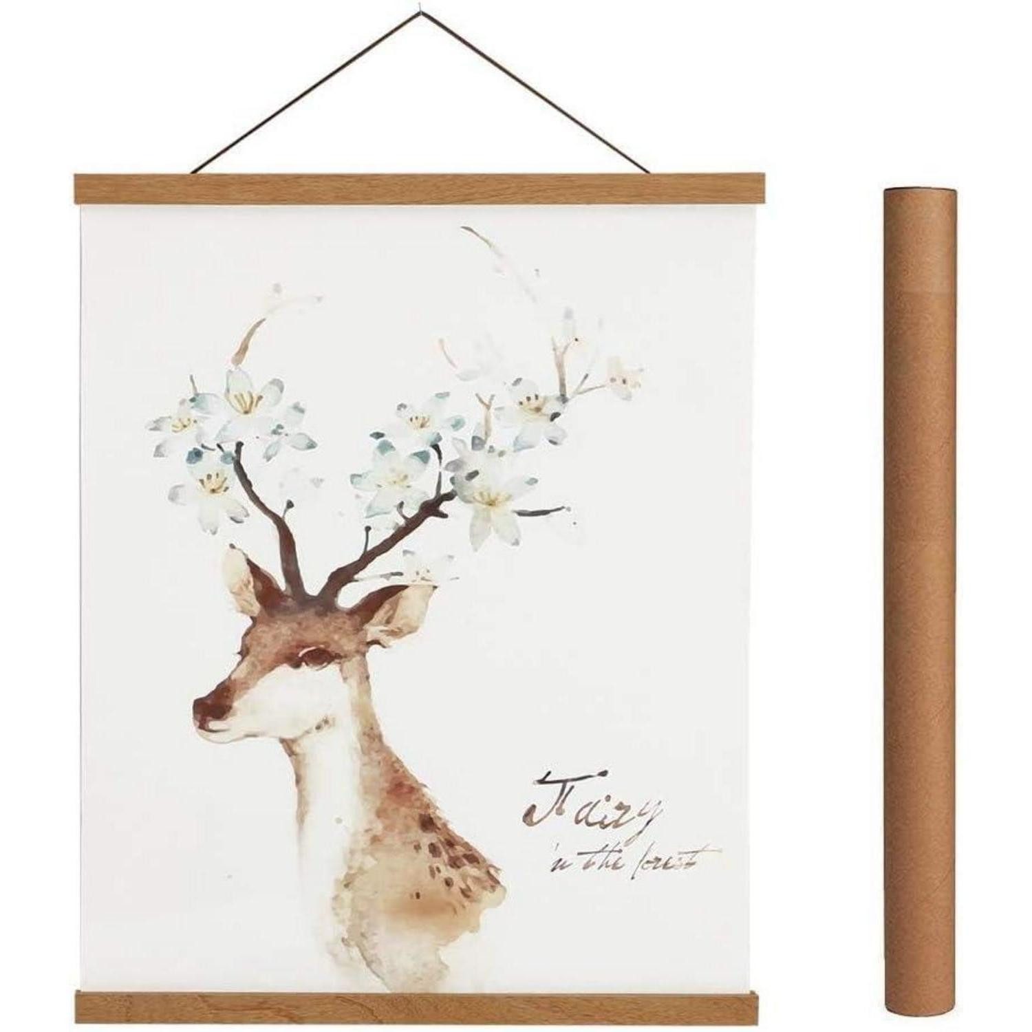 LuxusKollektion Bilderleiste Posterleiste Magnet Holz Rahmen Bilderleiste 35x50 Teak 35L x 1.8B cm