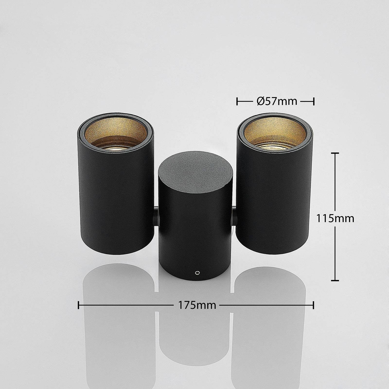 Arcchio Deckenstrahler Gesina, Metall, Schwarz IP20, 2 x 10 W