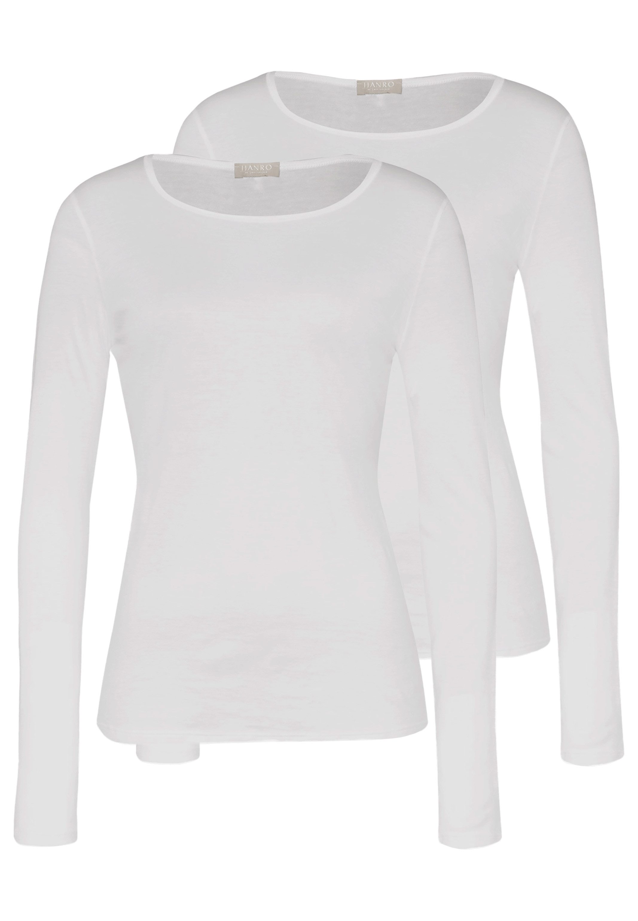Hanro Unterhemd 2er Pack Ultralight (Spar-Set, 2-St) Unterhemd / Shirt Langarm - Baumwolle - Atmungsaktiv