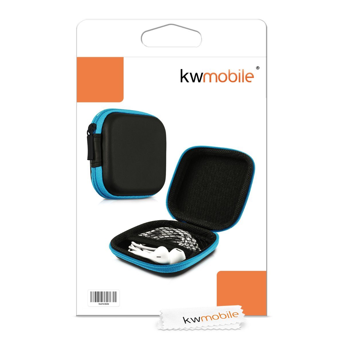 kwmobile Kopfhörer-Schutzhülle In-Ear Kopfhörer Tasche, In Ear Headphones Schutztasche - Earphones Etui Case Cover Hülle – Bild 3 von 4
