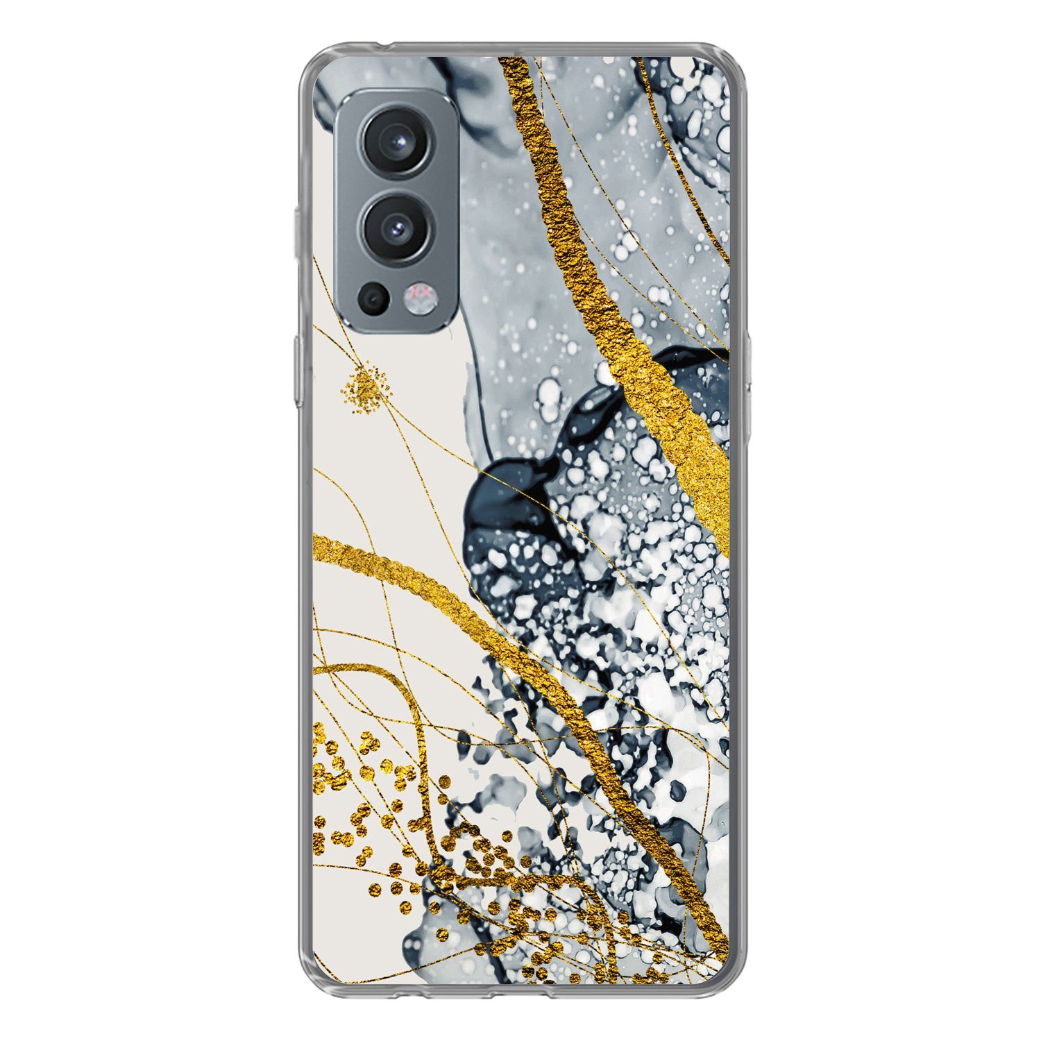 MuchoWow Handyhülle für OnePlus Nord 2 5G Abstrakt - Gold - Natur - Kunst, Phone Case, Silikon, Schutzhülle Dünn