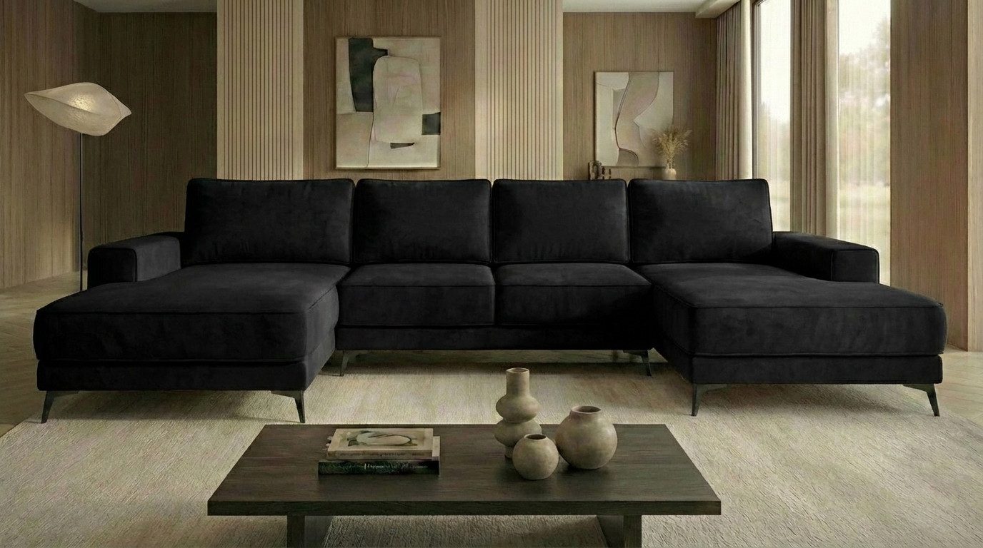 A&J MöbelLand GmbH Ecksofa VALTOR mit Schlaffunktion, Bonellfederkern und Bettkasten, TOP ANGEBOT!