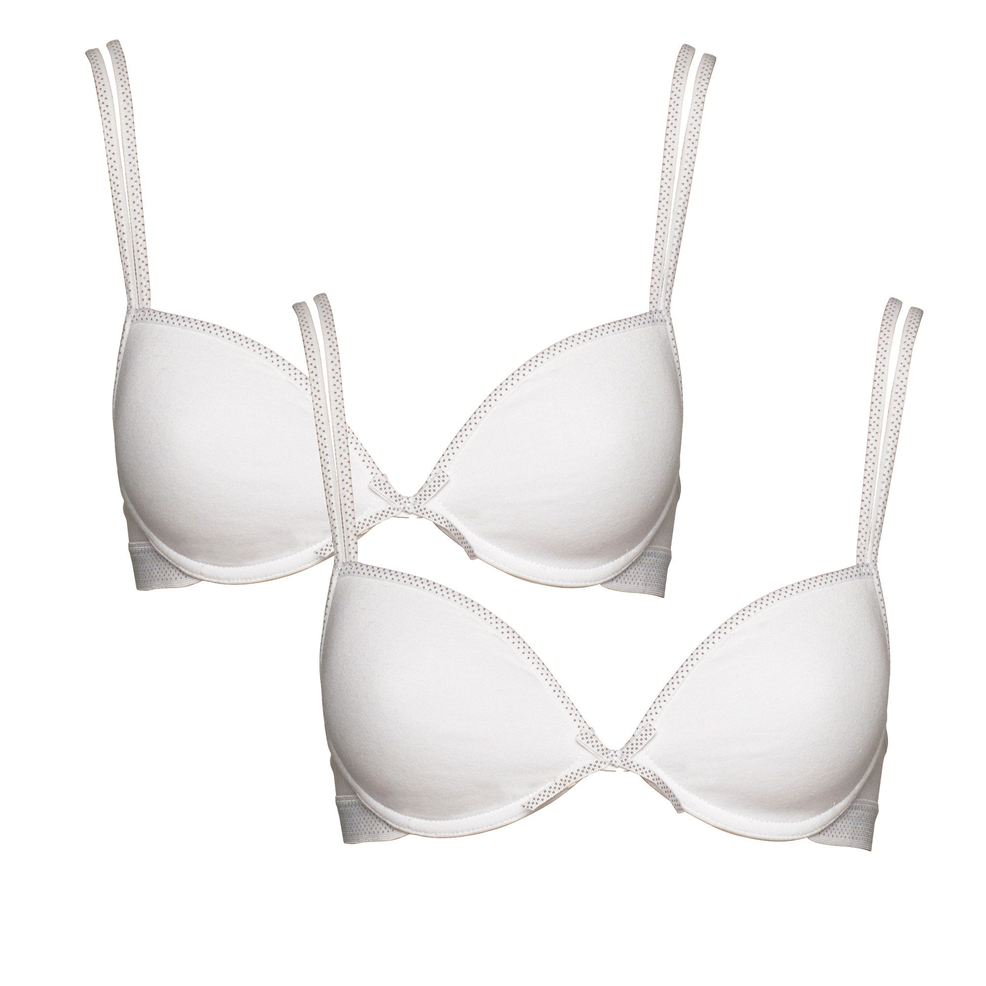 Boobs & Bloomers T-Shirt-BH Anny (2er Pack) mit Schale, mit Schleife, mit Bügel, verstellbare Träger, Baumwollmix