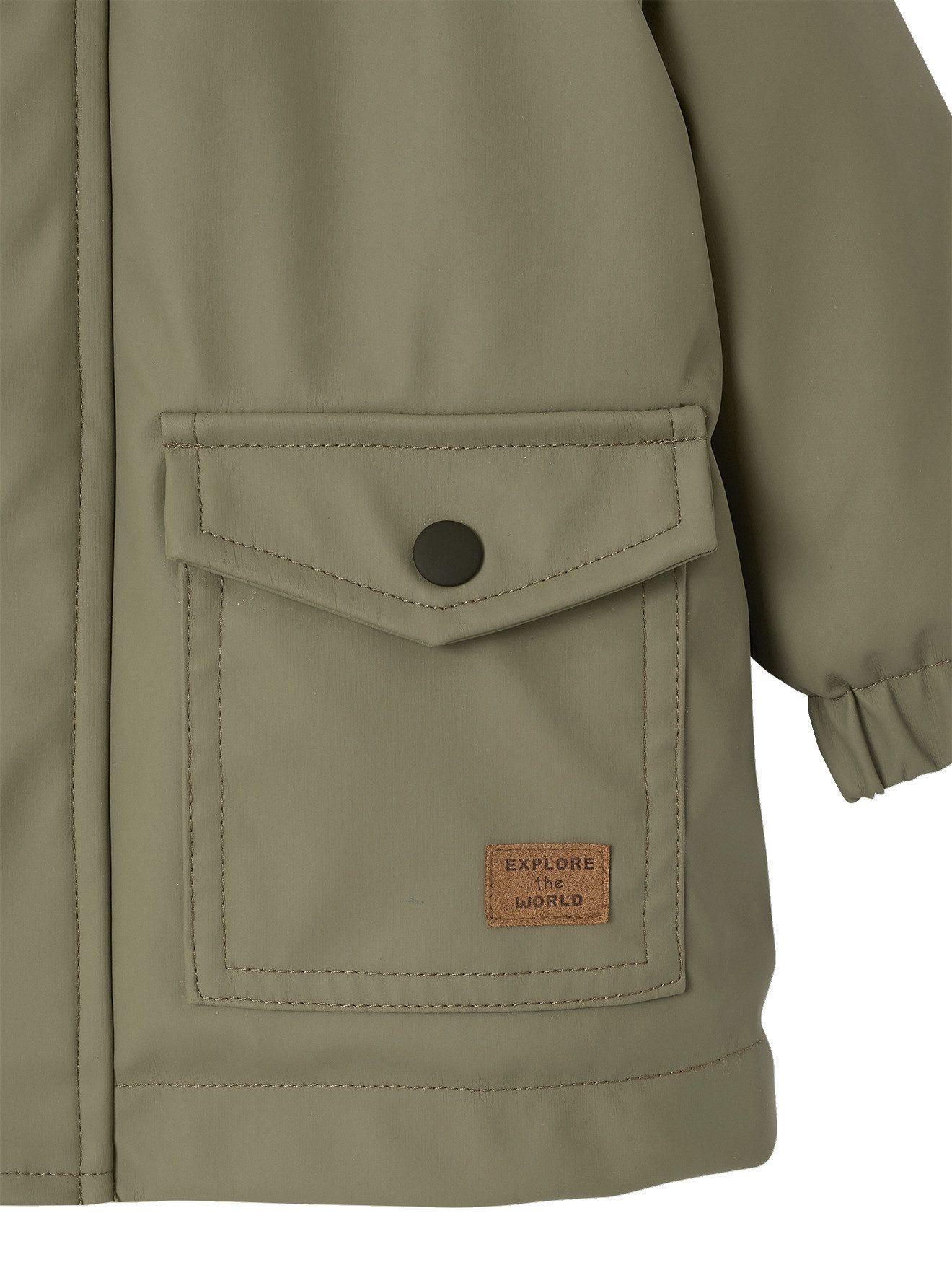 vertbaudet Regenjacke Baby Regenjacke mit Kapuze und Teddyfleece-Futter – Bild 4 von 5