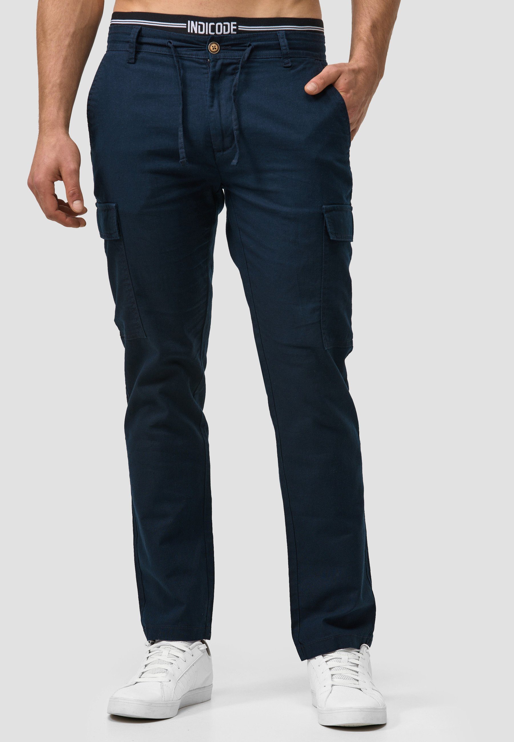 Indicode Leinenhose Leonardo mit aufgesetzten Taschen günstig online kaufen