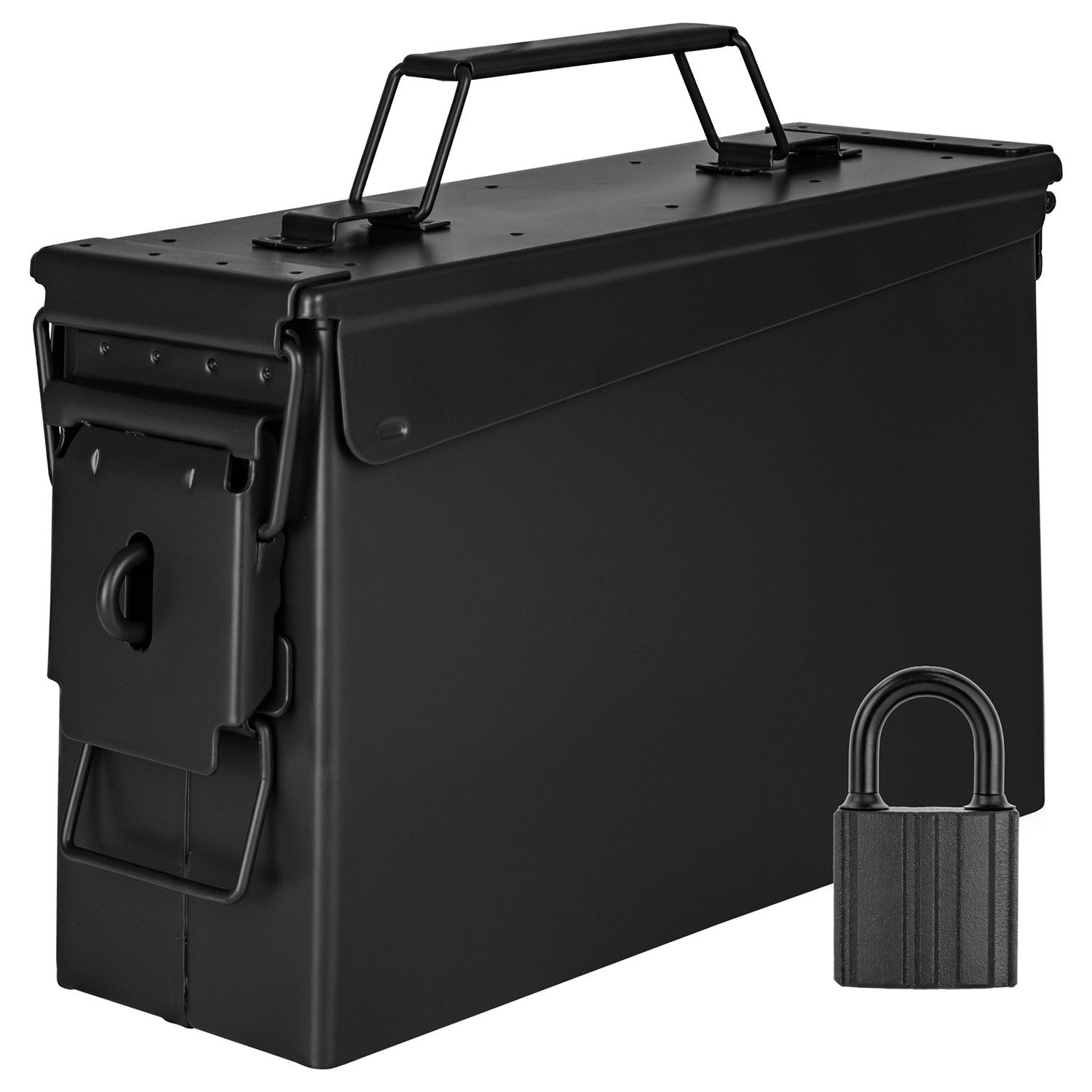 Aufbewahrungsbox Ammo Box Munitionsbox mit Schloss Metallkiste Schwarz Metall Auswahl