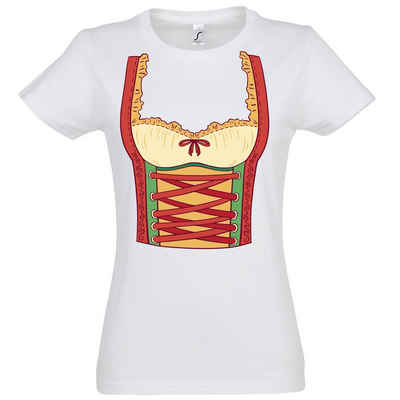 Youth Designz T-Shirt Dirndl Kostüm Oktoberfest Damen T-Shirt mit trendigem Frontprint