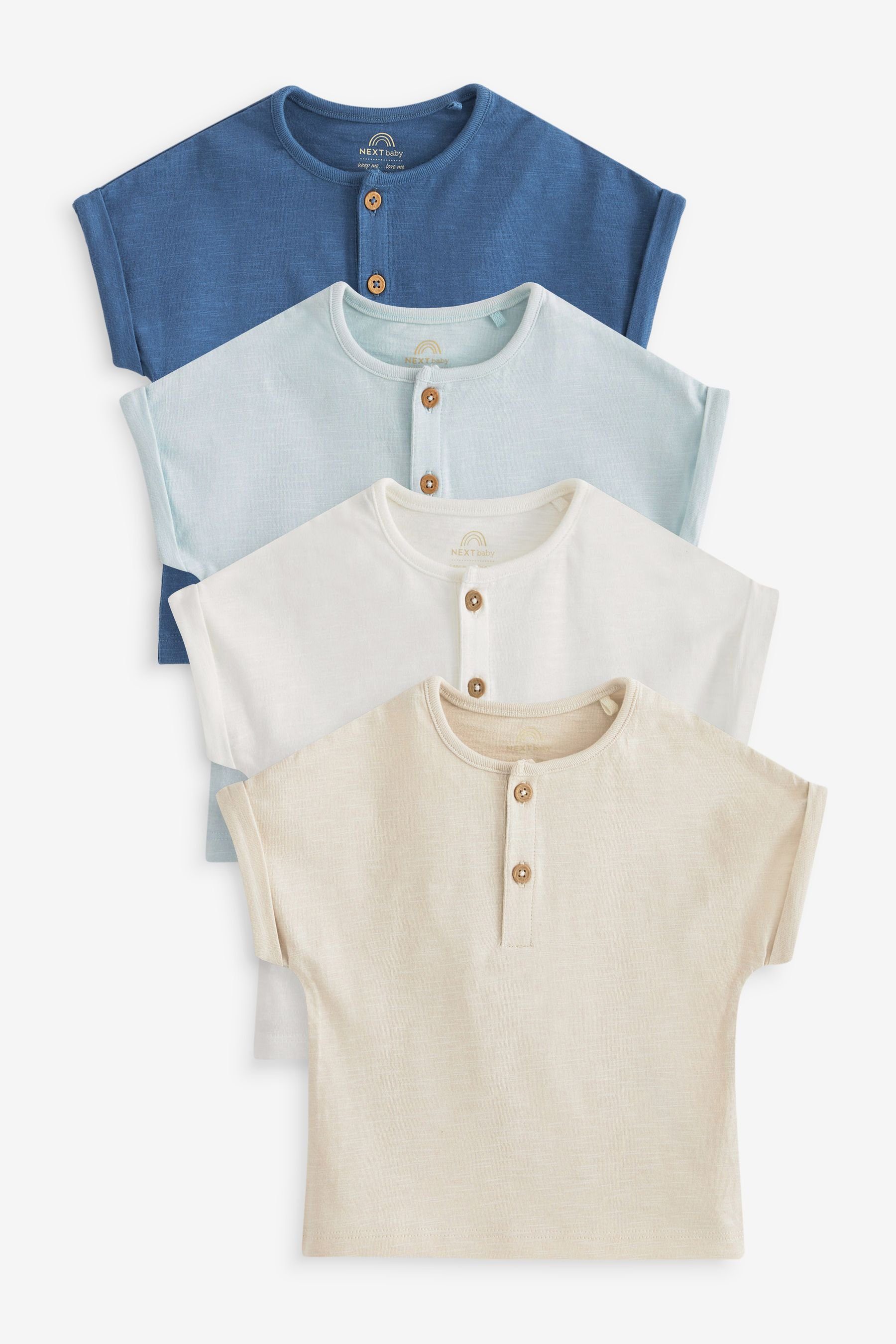 Next T-Shirt 4er-Pack Blue Jersey (4-tlg) aus Baby-T-Shirts