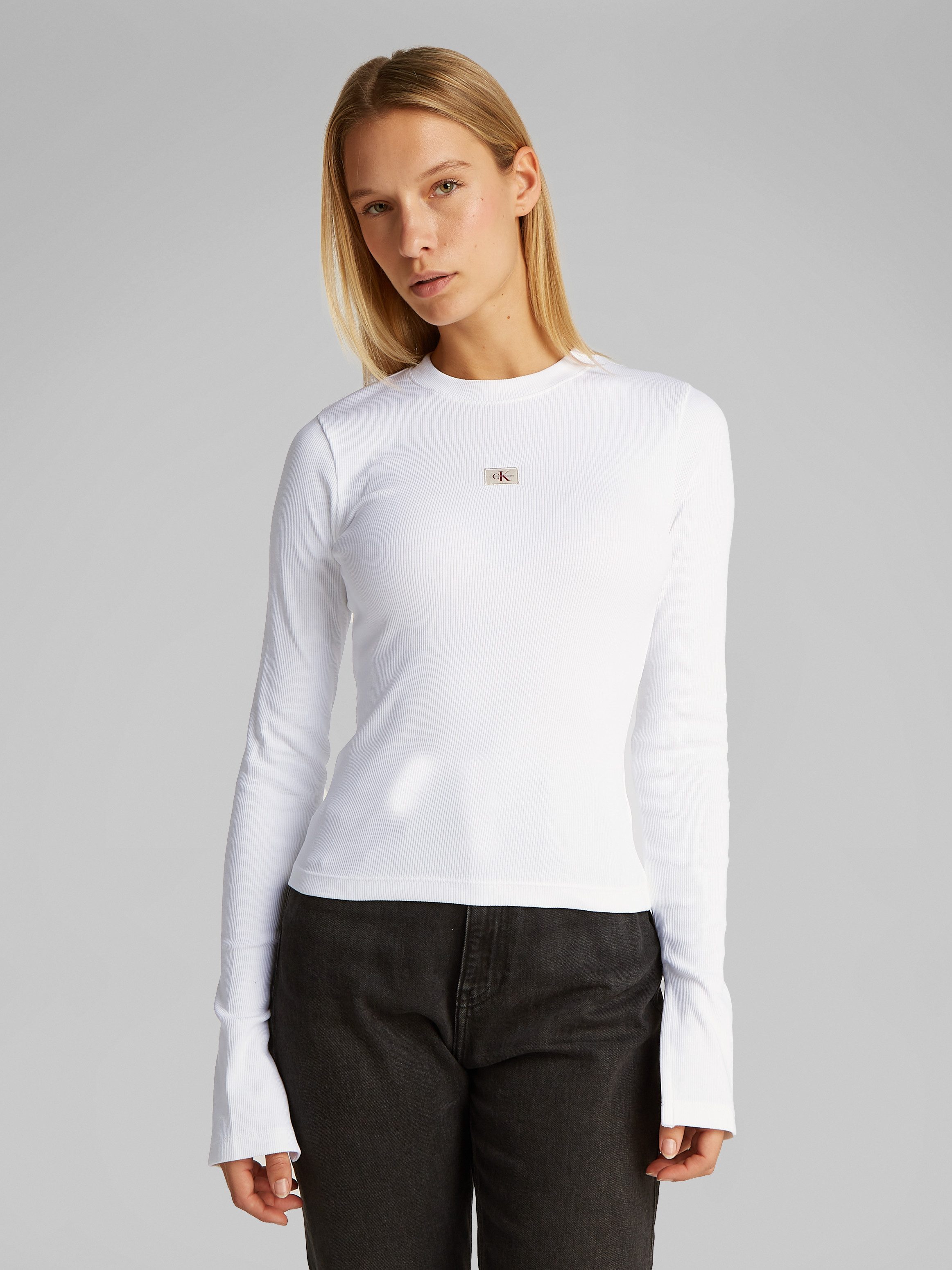 Calvin Klein Jeans Longtop WOVEN LABEL günstig online kaufen