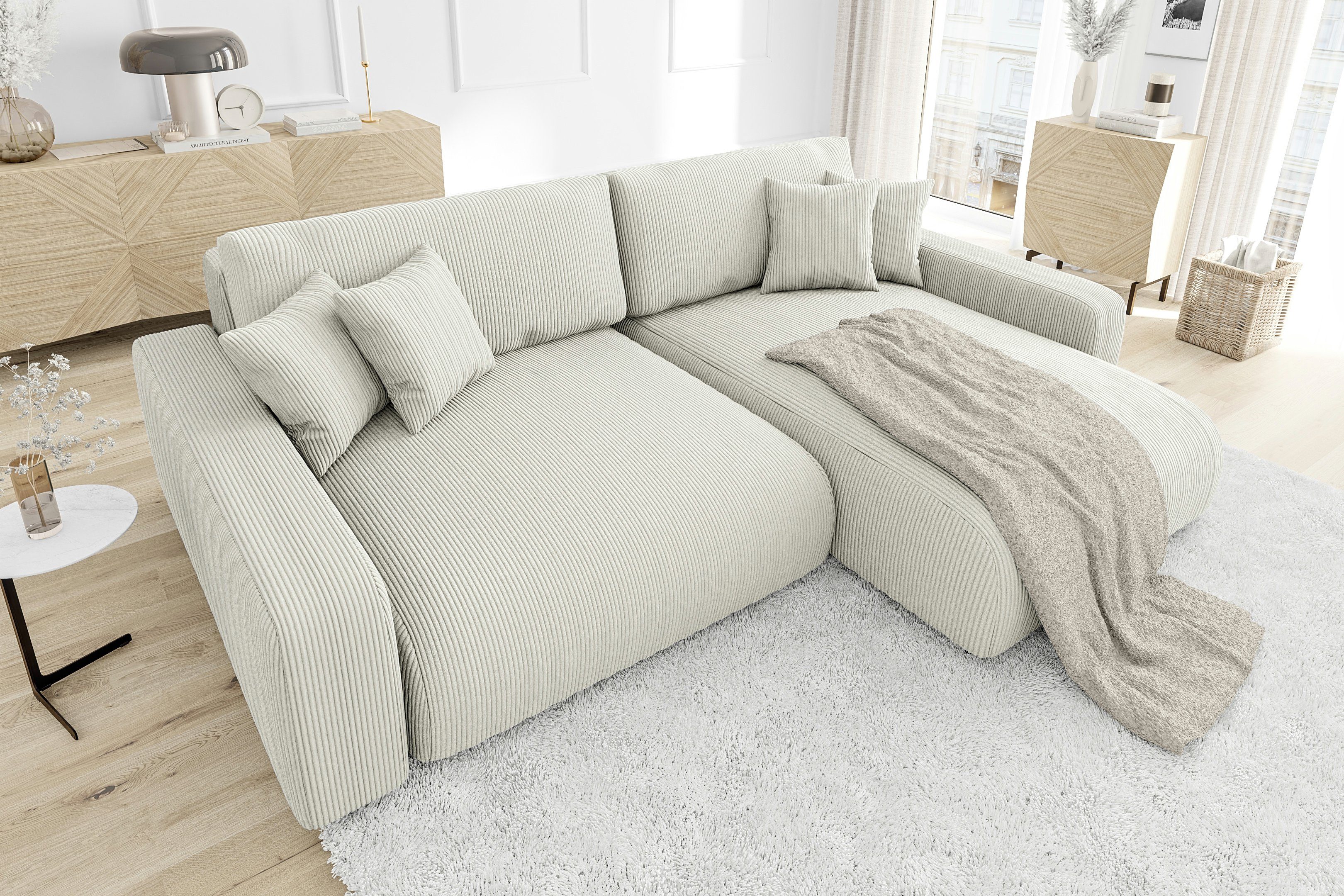 S-Style Möbel Ecksofa Emma mit Bettfunktion günstig online kaufen