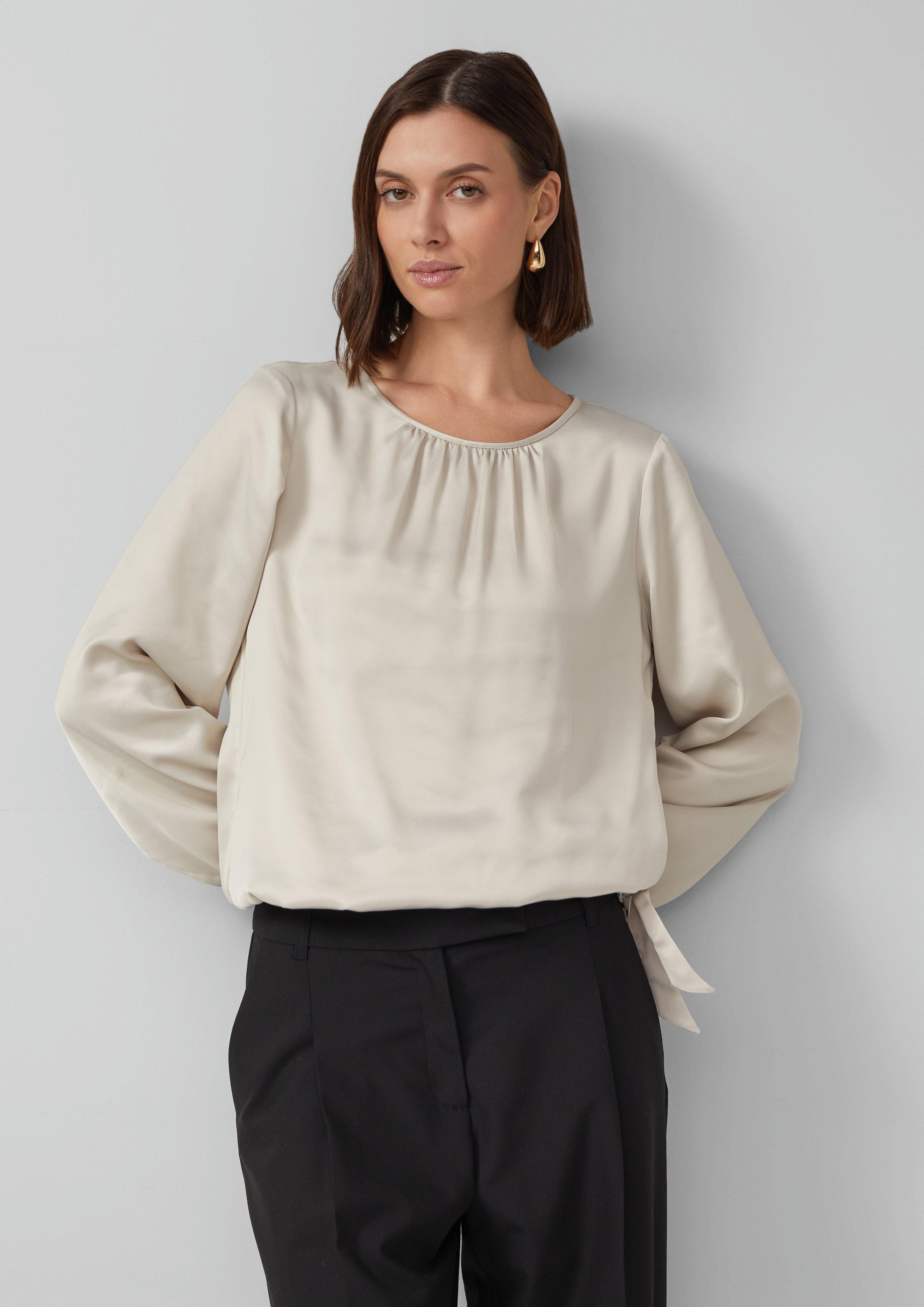 s.Oliver BLACK LABEL Langarmbluse Satin-Shirt mit günstig online kaufen