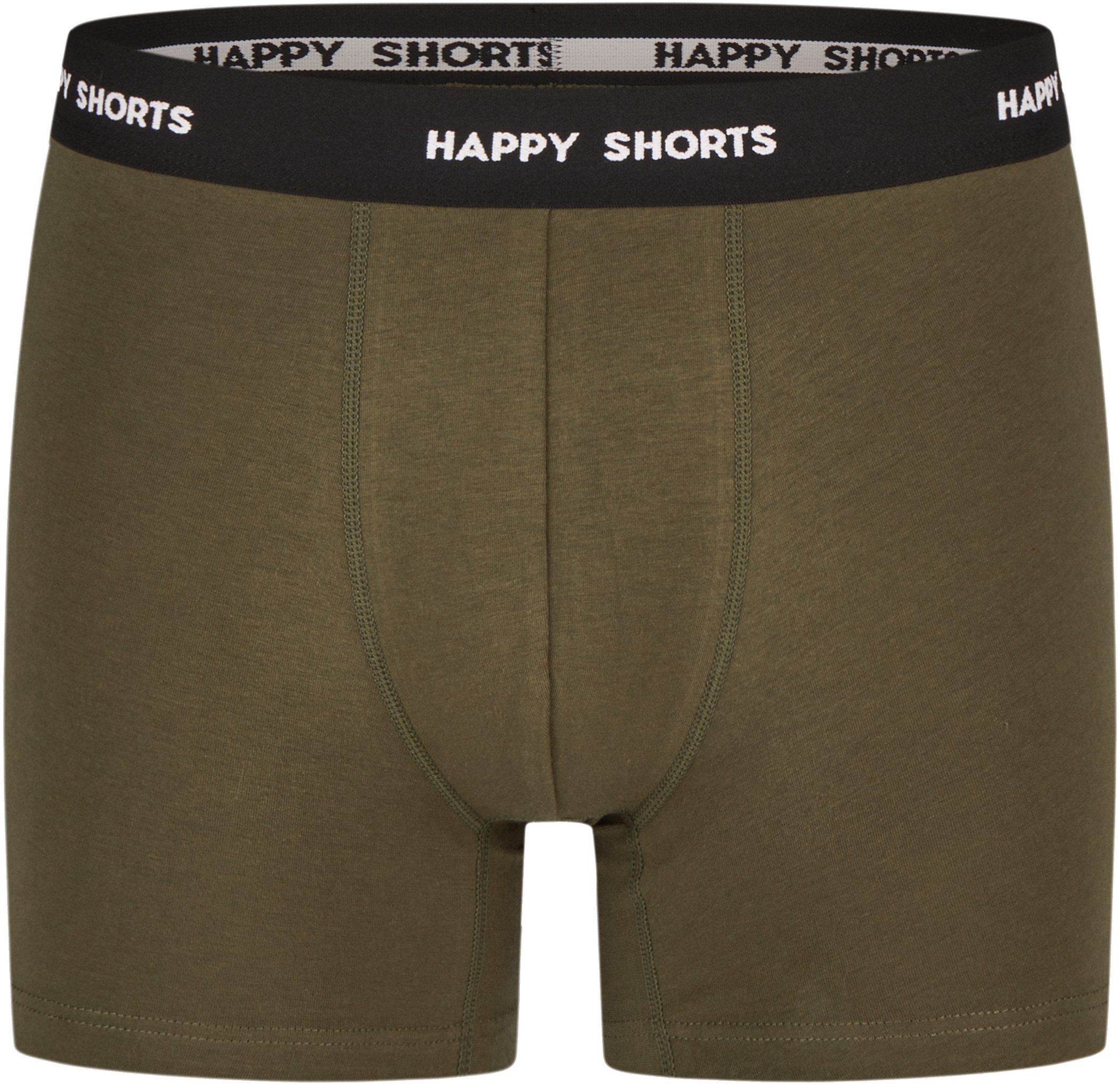 HAPPY SHORTS Trunk 3er Pack Happy Shorts Boxershorts Pants Boxer Streifen Olive Night (1-St)
