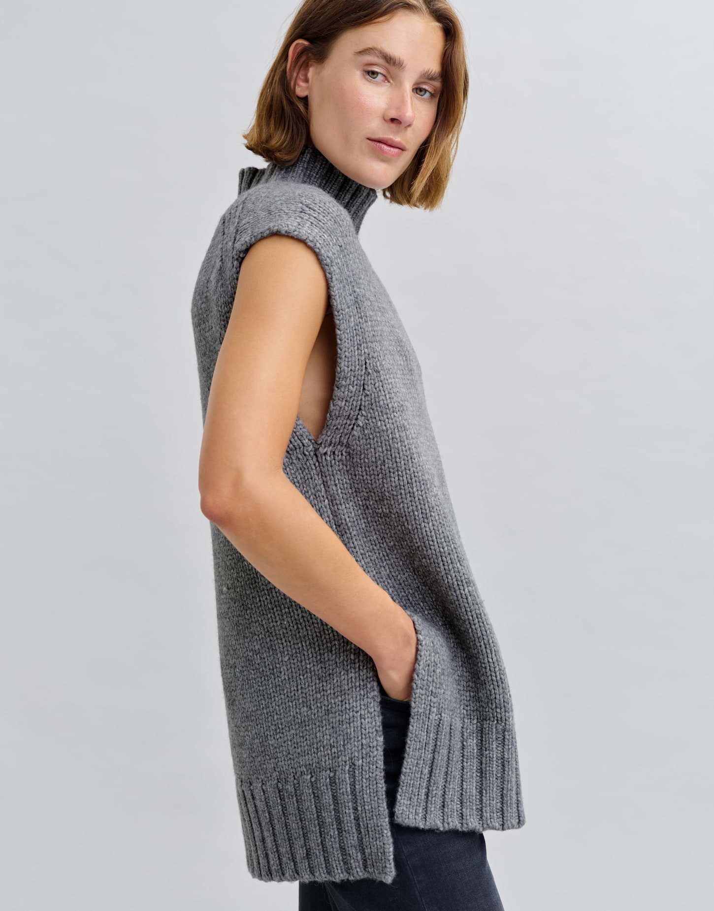 OPUS Pullunder Long Pullunder PUSEFA Regular mit Woll-Anteil