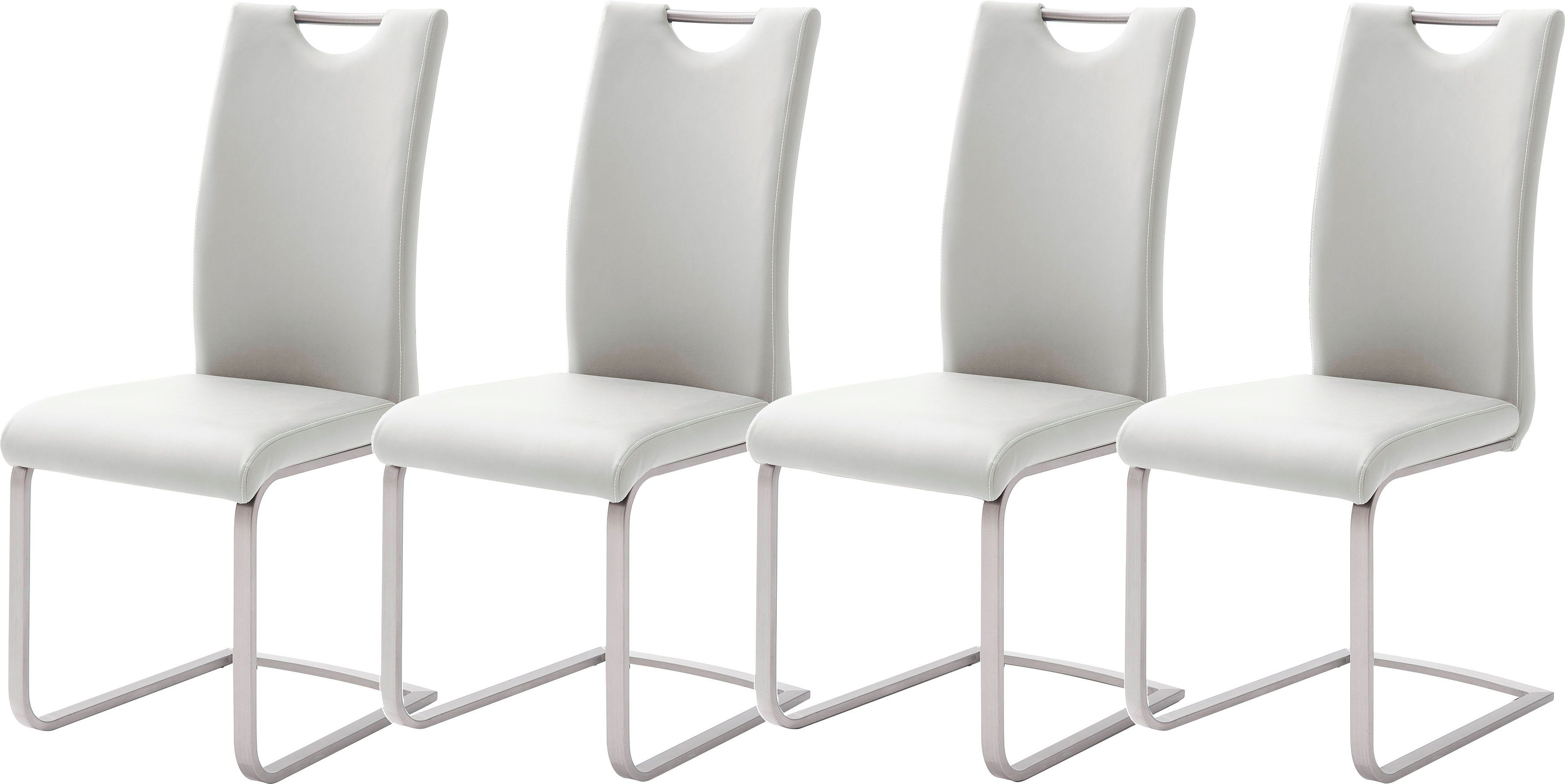 (Set, weiß weiß | 120 Freischwinger kg Paulo 4 St), bis belastbar MCA furniture Stuhl