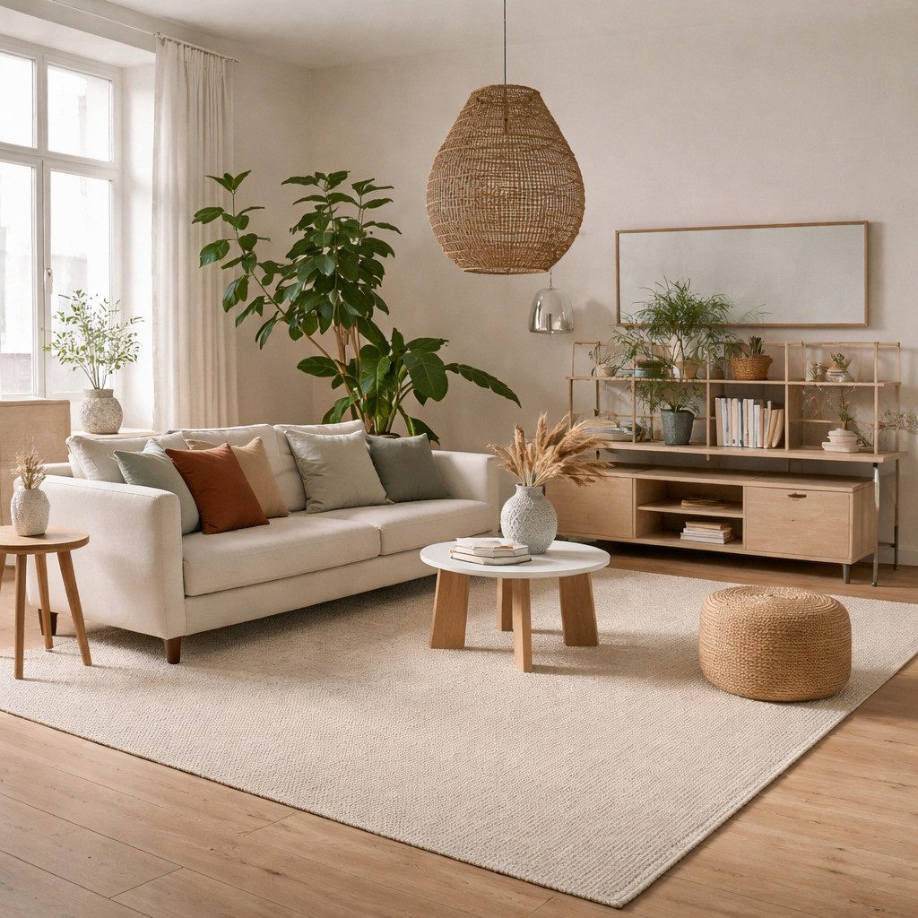 Pergamon Wollteppich Natur Teppich Wolle Alva, Rechteckig, Höhe: 15 mm