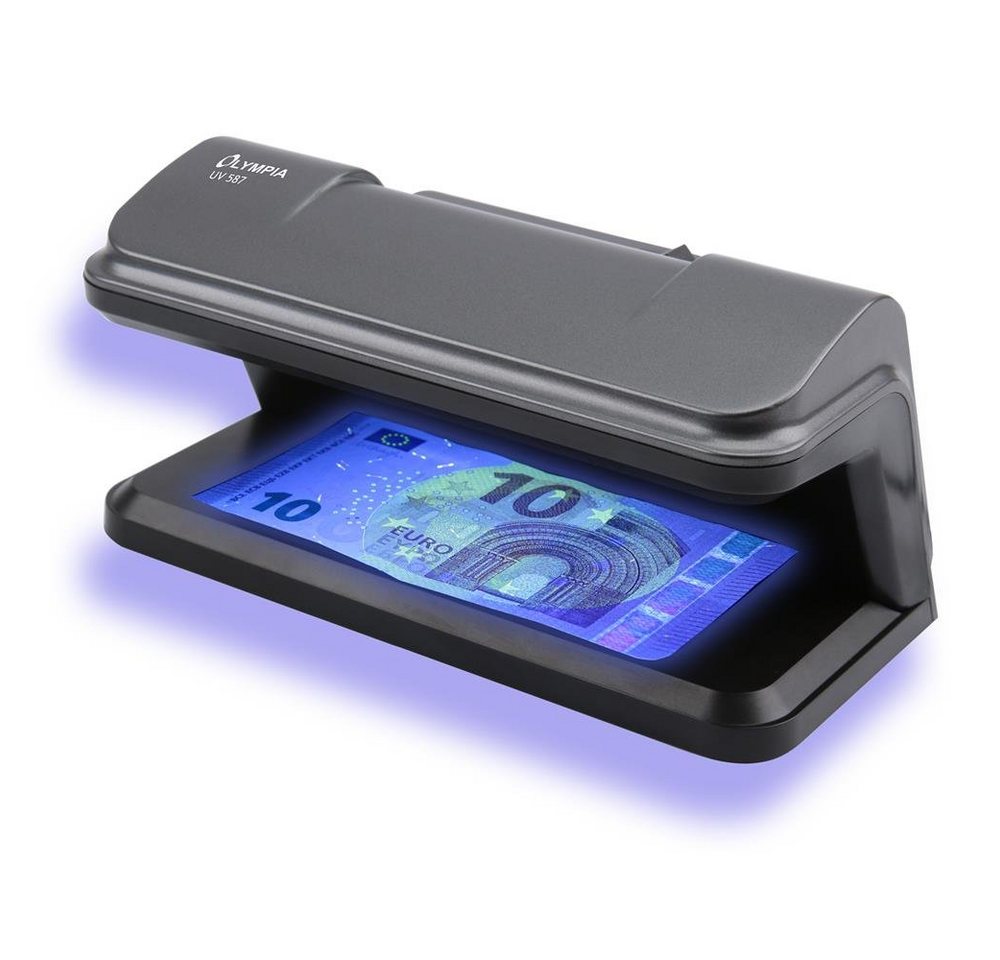 OLYMPIA OFFICE Geldscheinprüfgerät UV 587, USB Prüfgerät, Lampe mit UV, schwarz