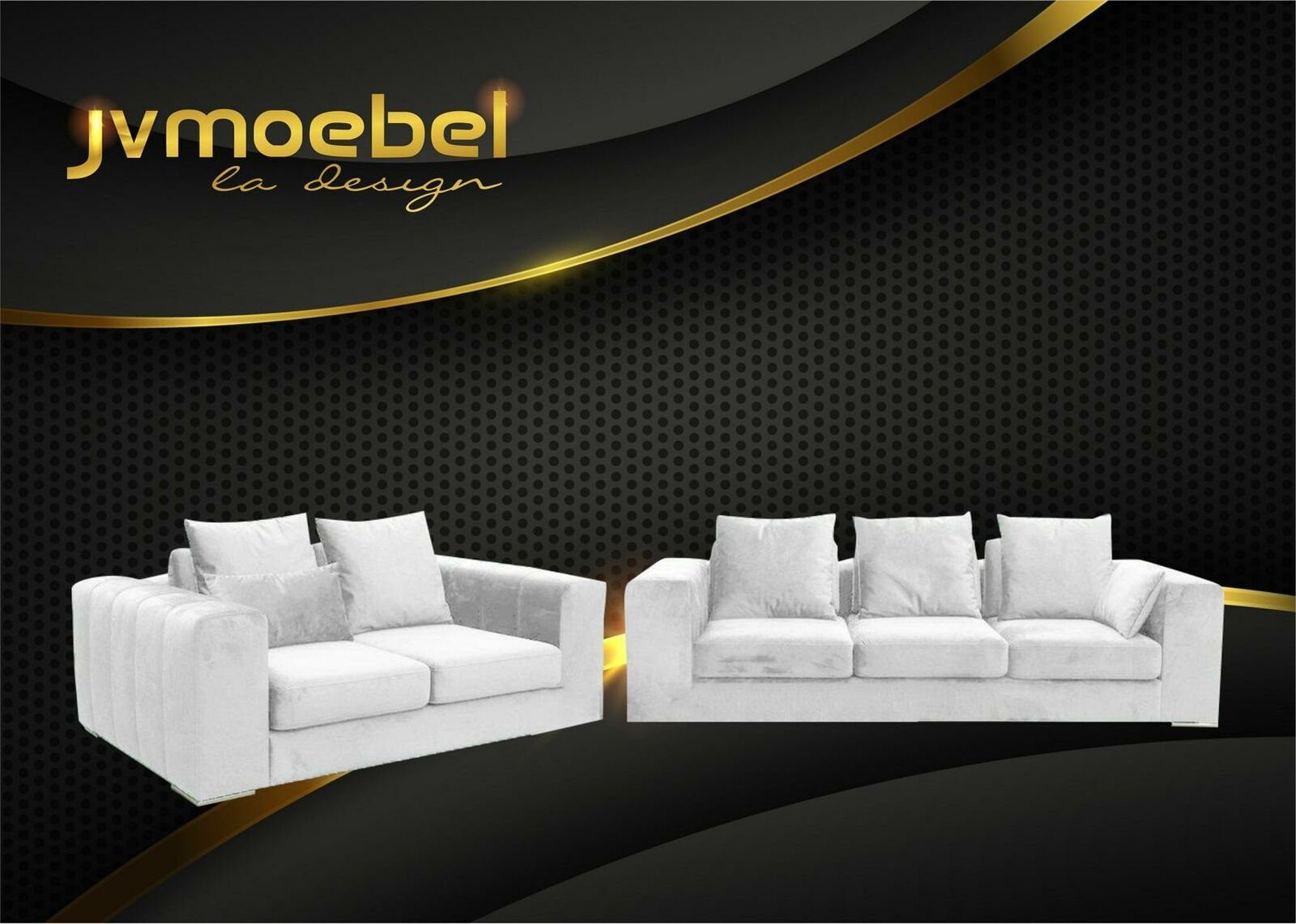 JVmoebel Sofa Sofagarnitur Big Set 32 Sitzer Textil Sofa Couch Wohnzimmer Garnitur Weiß | Alle Sofas