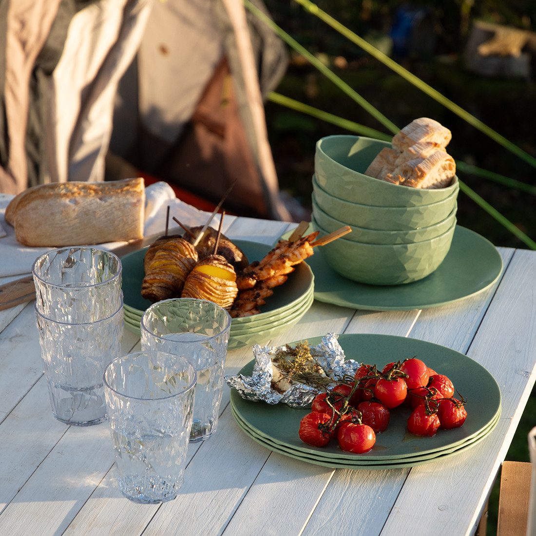 KOZIOL Speiseteller CLUB PLATE, Teller Set, 4-tlg., spülmaschinengeeignet, melaminfrei, 260 mm