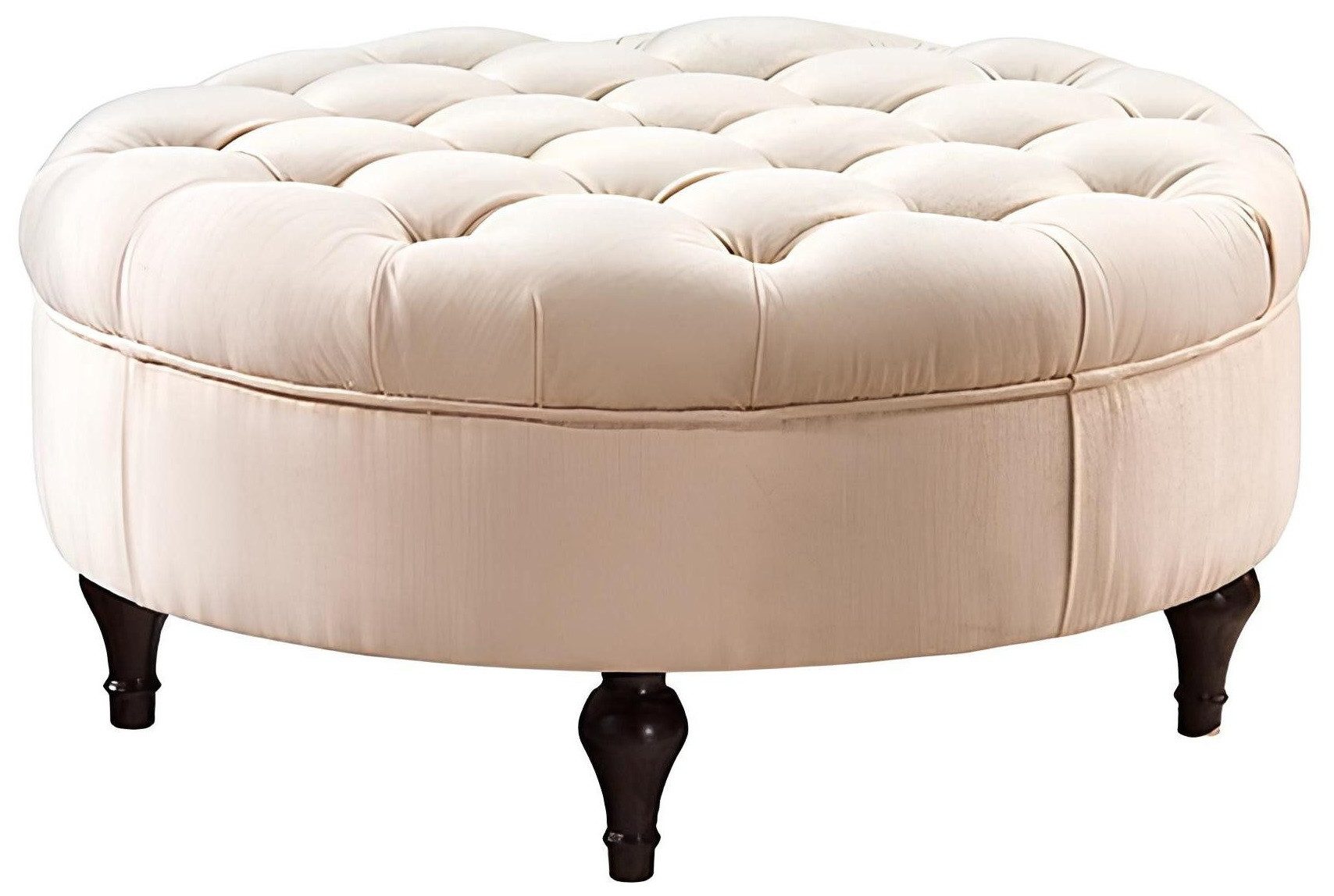 Xlmoebel Polsterhocker Traditioneller Hocker im Retro-Stil mit rustikalem Charme, Fußbank (Model Florenz FL-P2A), Hergestellt in Europa