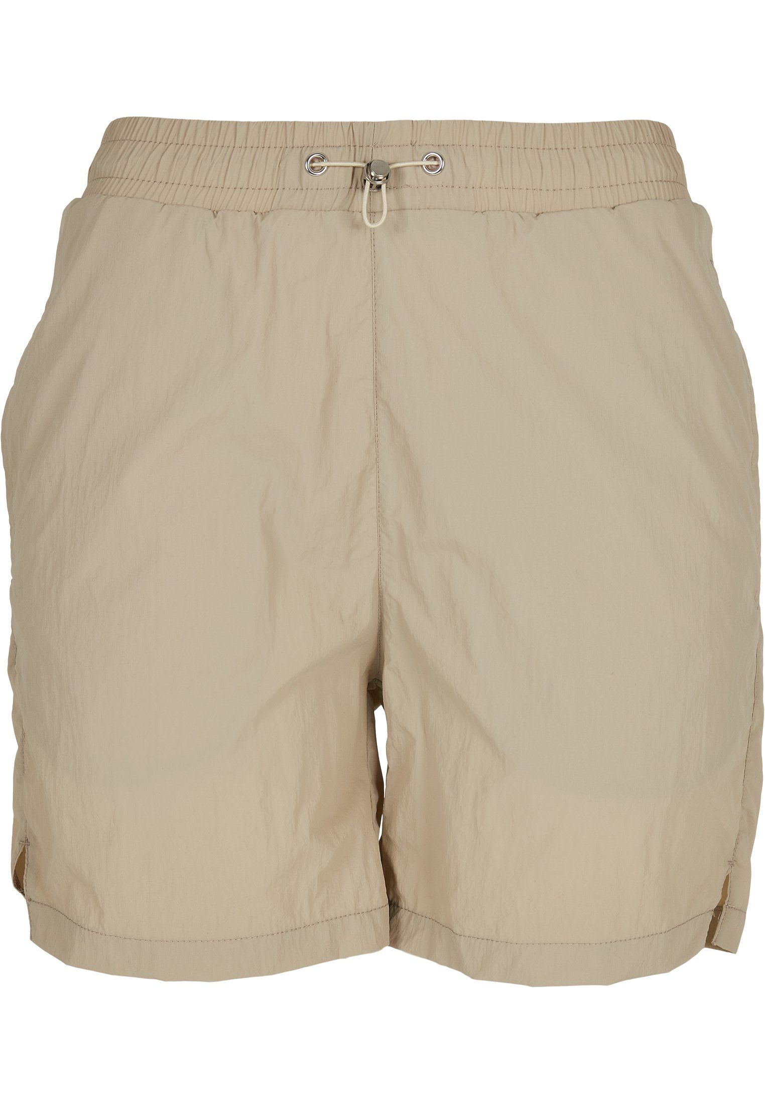 URBAN CLASSICS (1-tlg) Shorts Crinkle Stoffhose Ladies Damen concrete Nylon