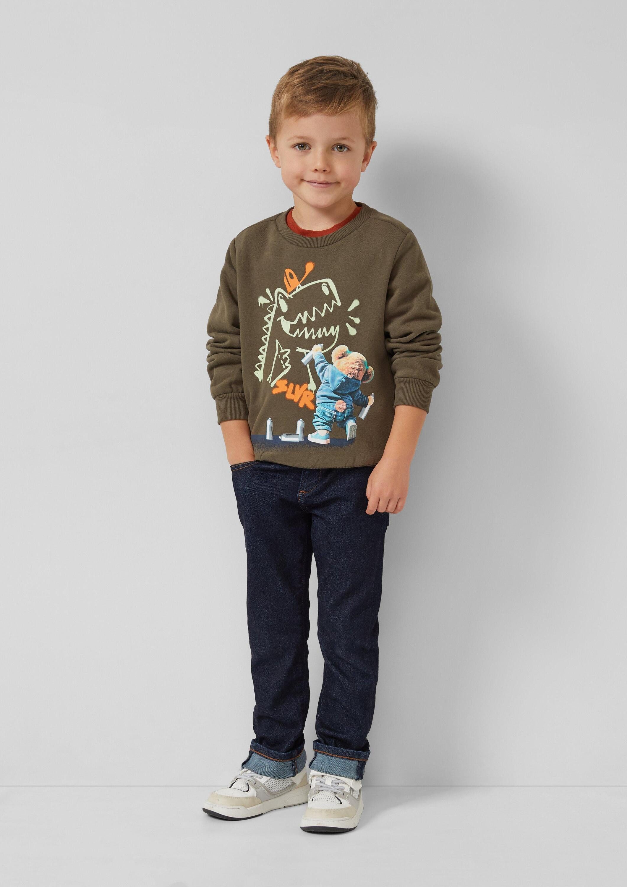 s.Oliver Sweatshirt Sweatshirt Kuscheliges Sweatshirt mit Fotoprint – Bild 3 von 4