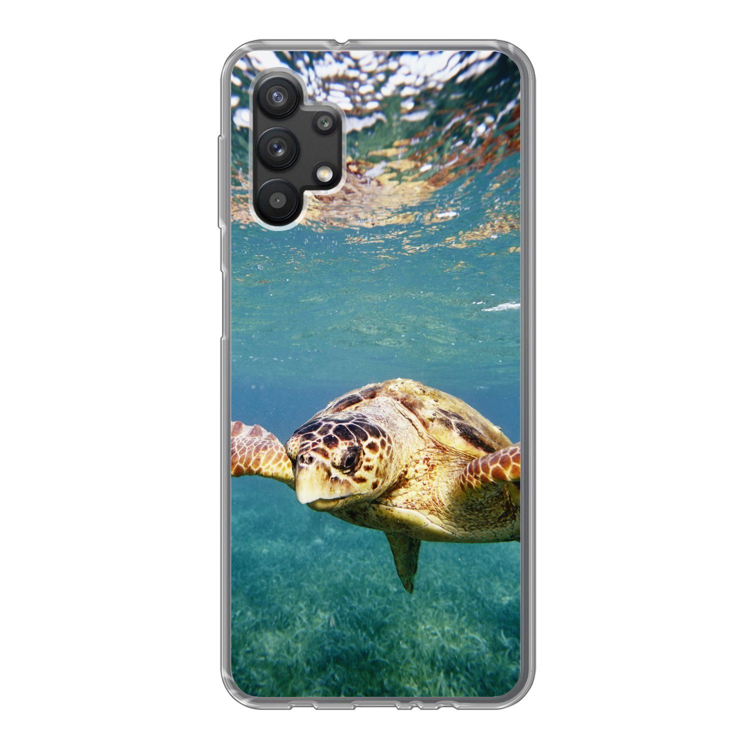 Handyhülle für Samsung Galaxy A32 5G Schildkröte - Wasser - Blau