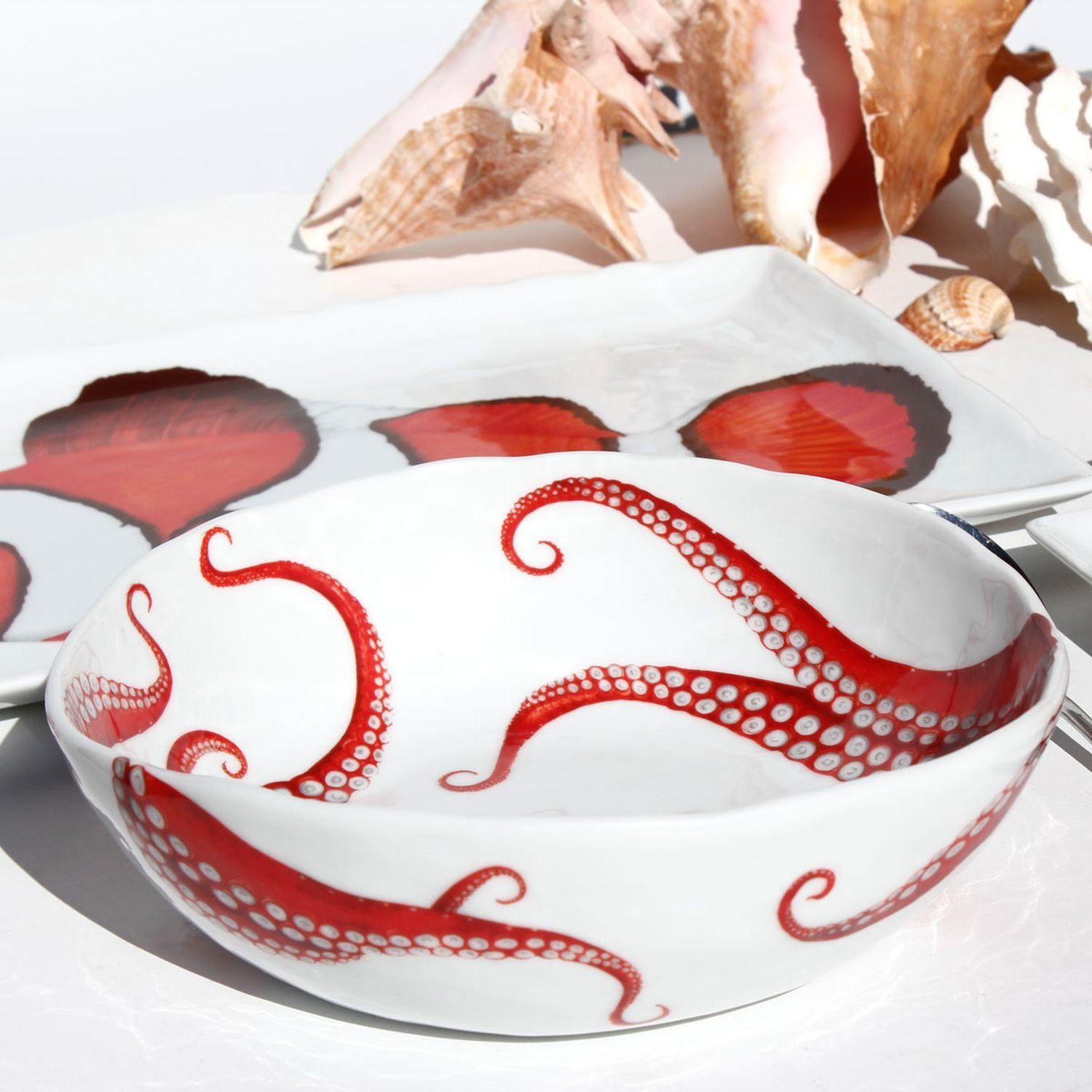 TAITÙ Salatschüssel Polpo, Dieta Mediterranea Fish Porzellan