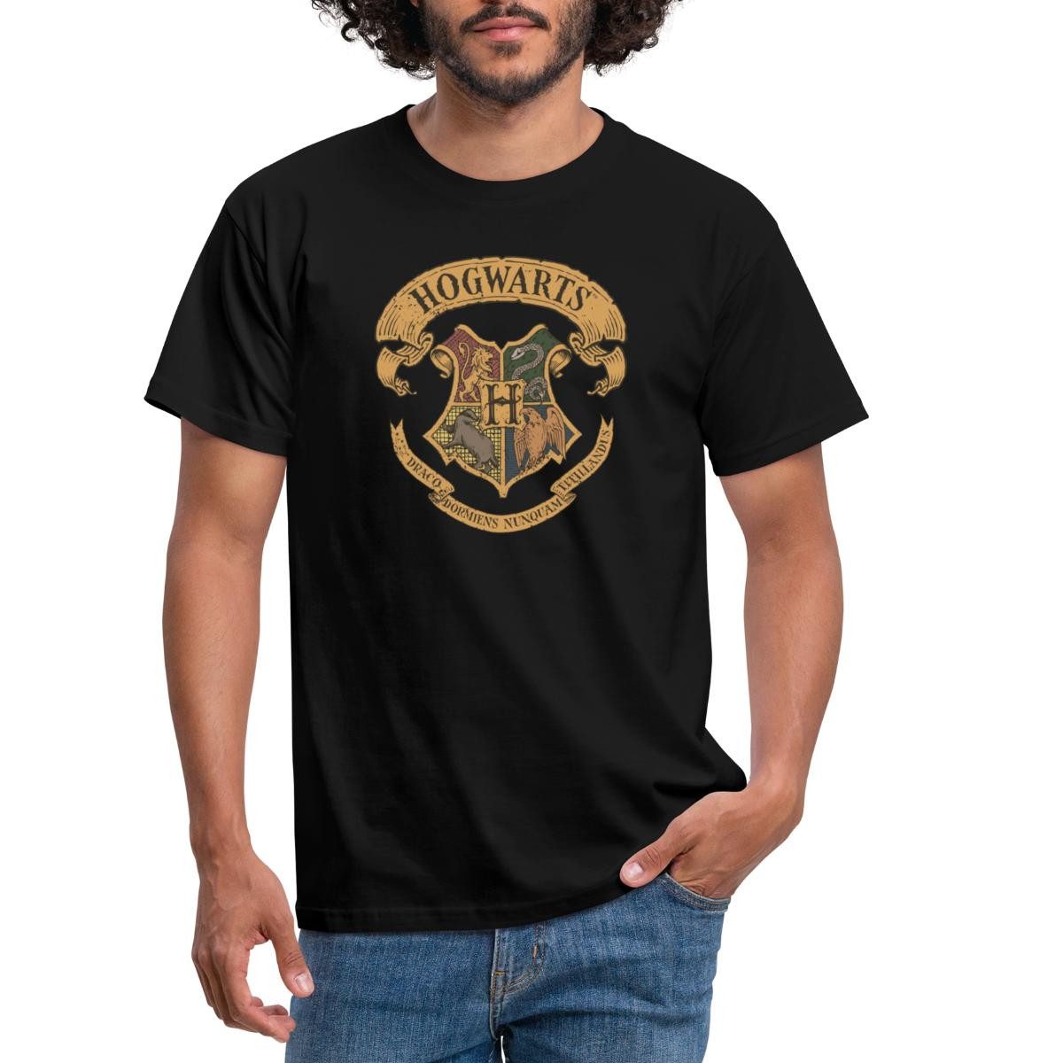 Spreadshirt T-Shirt Harry Potter Hogwarts Wappen Männer T-Shirt (1-tlg)
