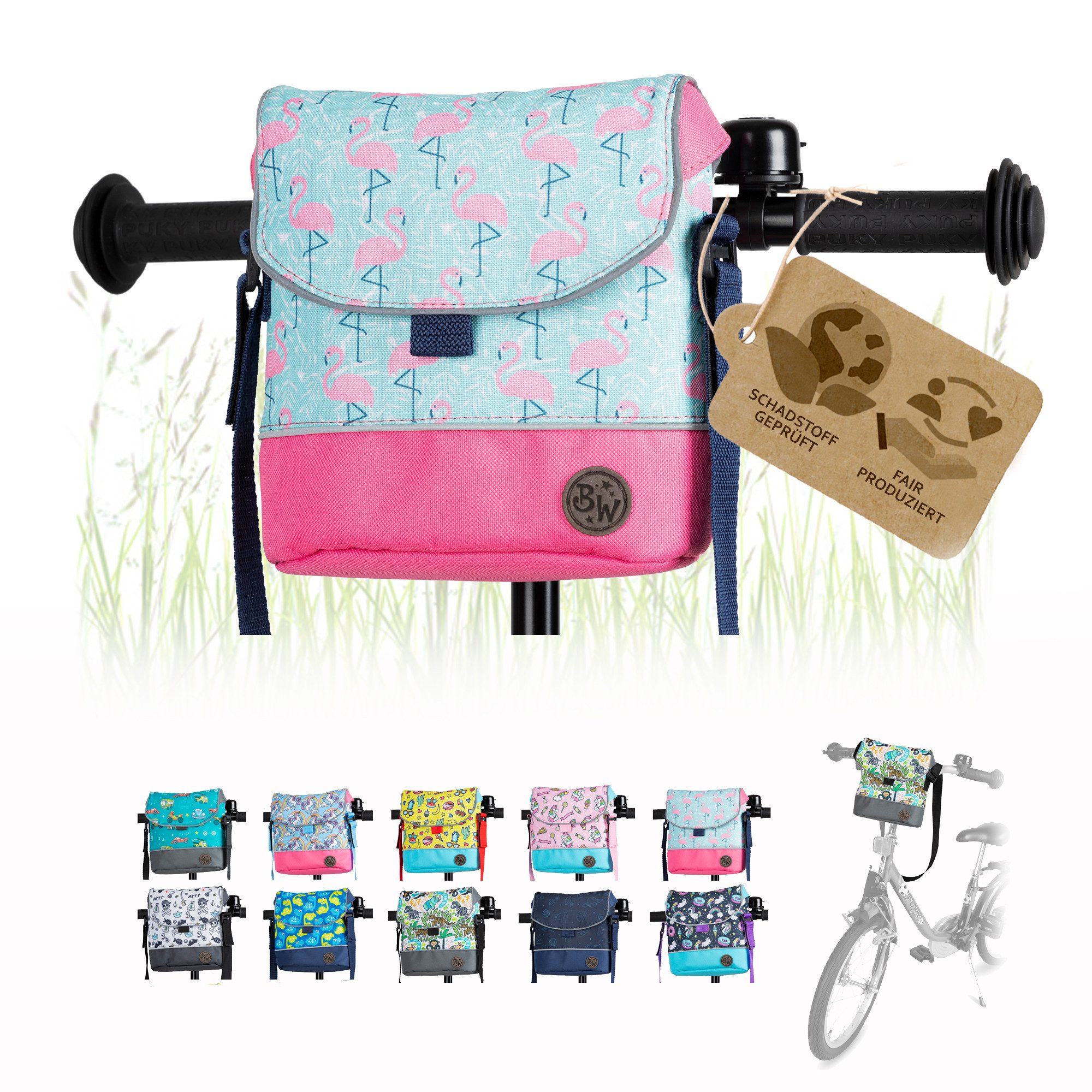 BambiniWelt by Rafael K. Lenkertasche Lenkertasche Tasche kompatibel mit Puky Woom Laufrad Roller Fahrrad